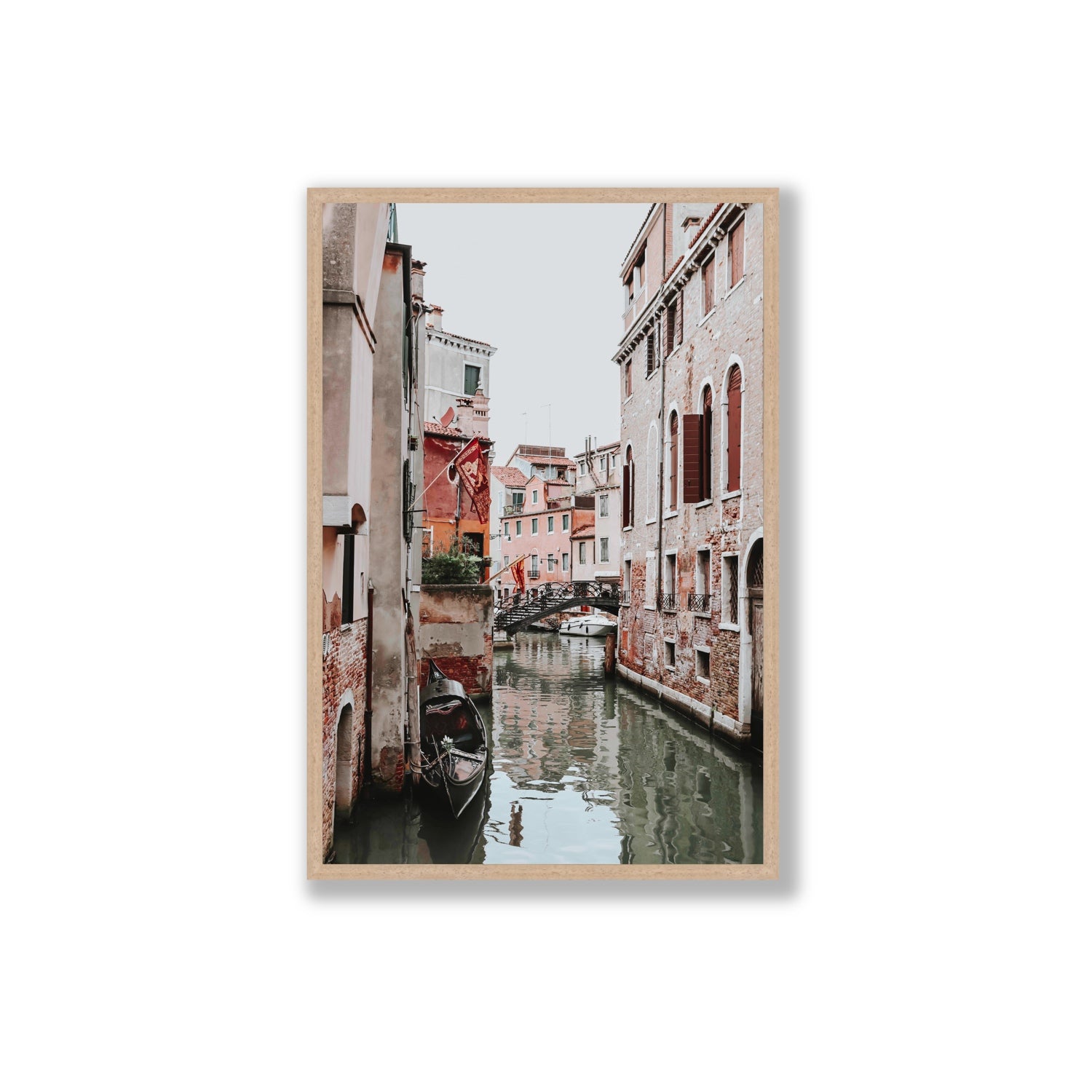 Laguna Veneta Venice Italian wall art Extra Large full-bleed fine art print in natural oak frame