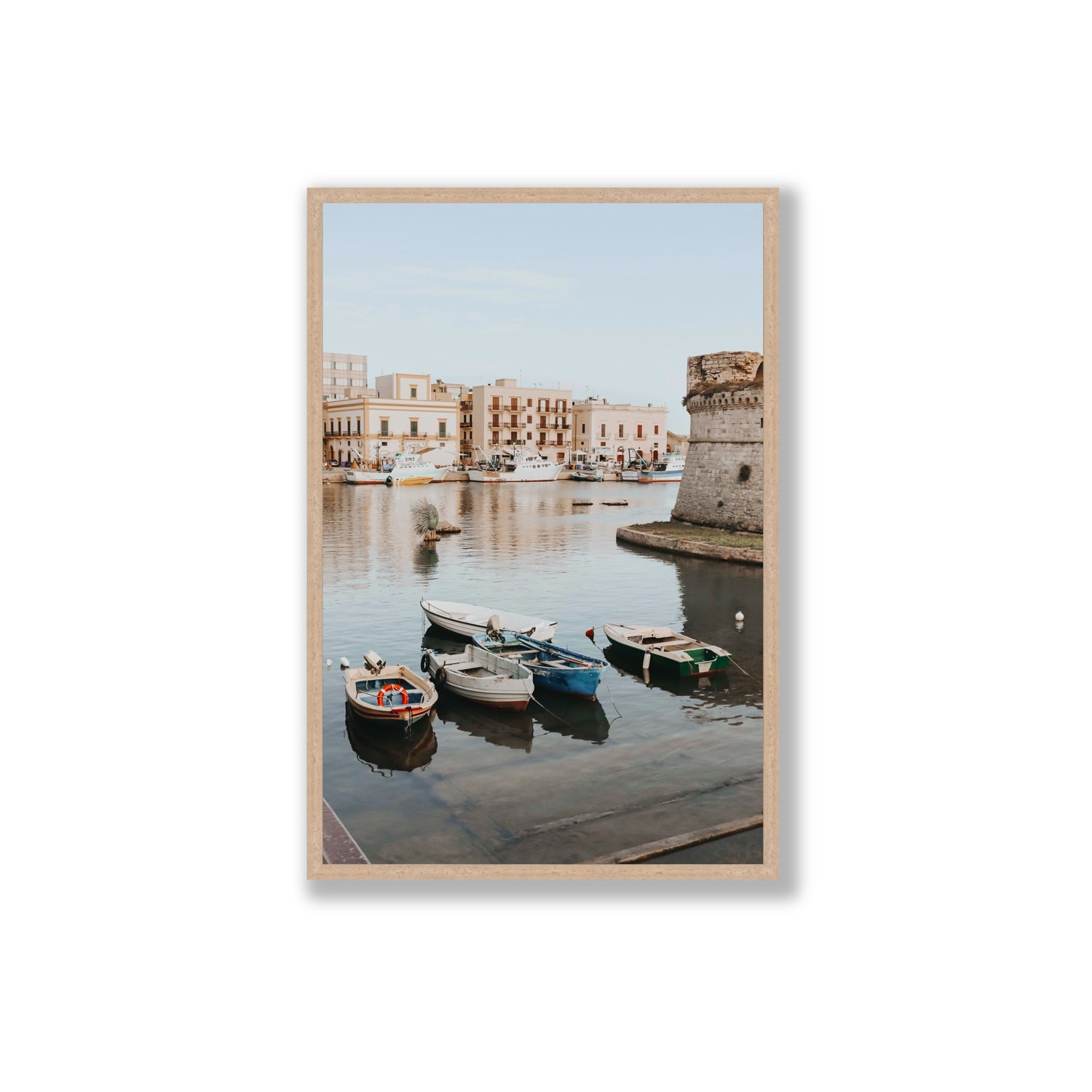 Fishing Legacy fine art print, Puglia, Italy, Extra Large, Natural Oak Frame · Full Bleed, Fine Art Print