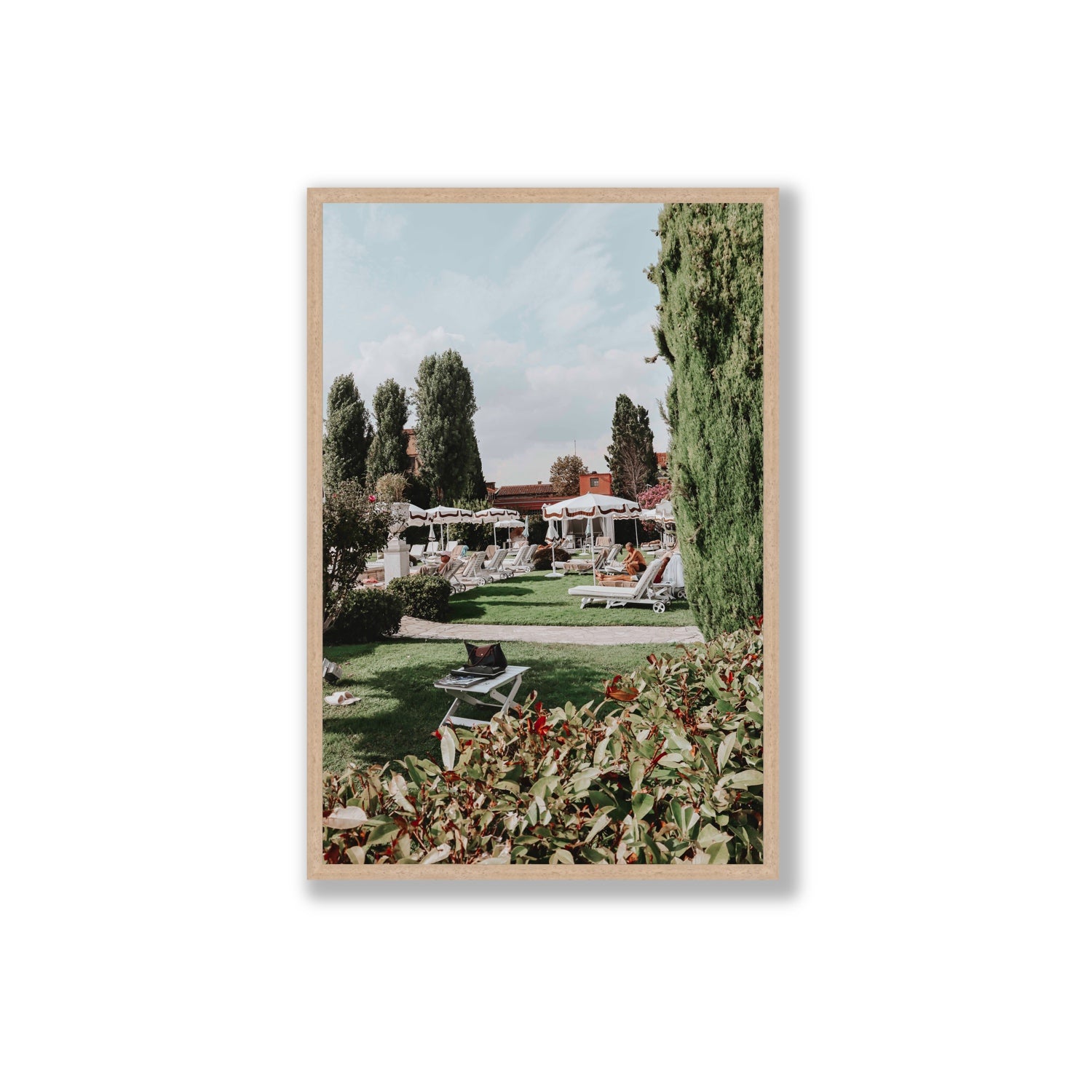 Private Serenity Venice Italian wall art Extra Large full-bleed fine art print in natural oak frame