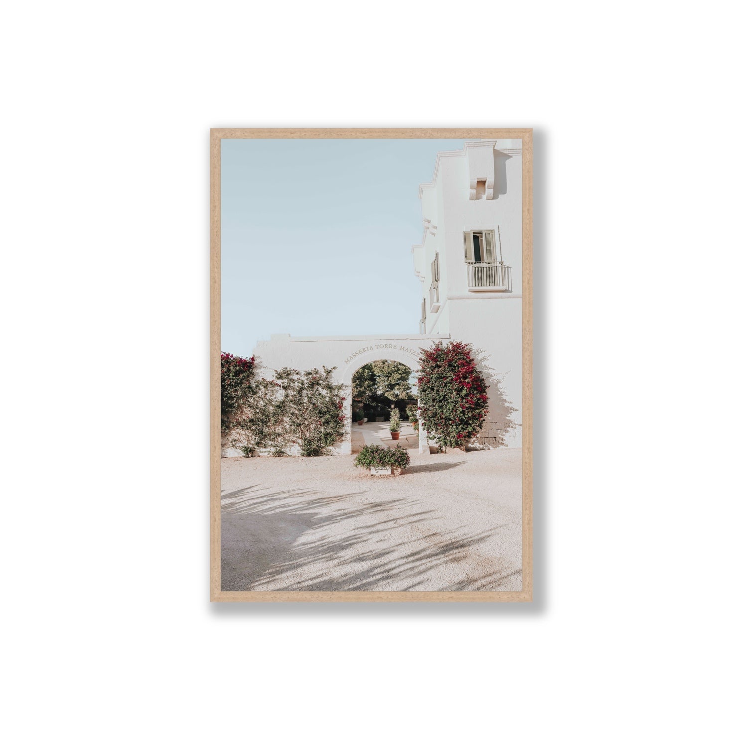 Villa Retreat fine art print, Puglia, Italy, Extra Large, Natural Oak Frame · Full Bleed, Fine Art Print