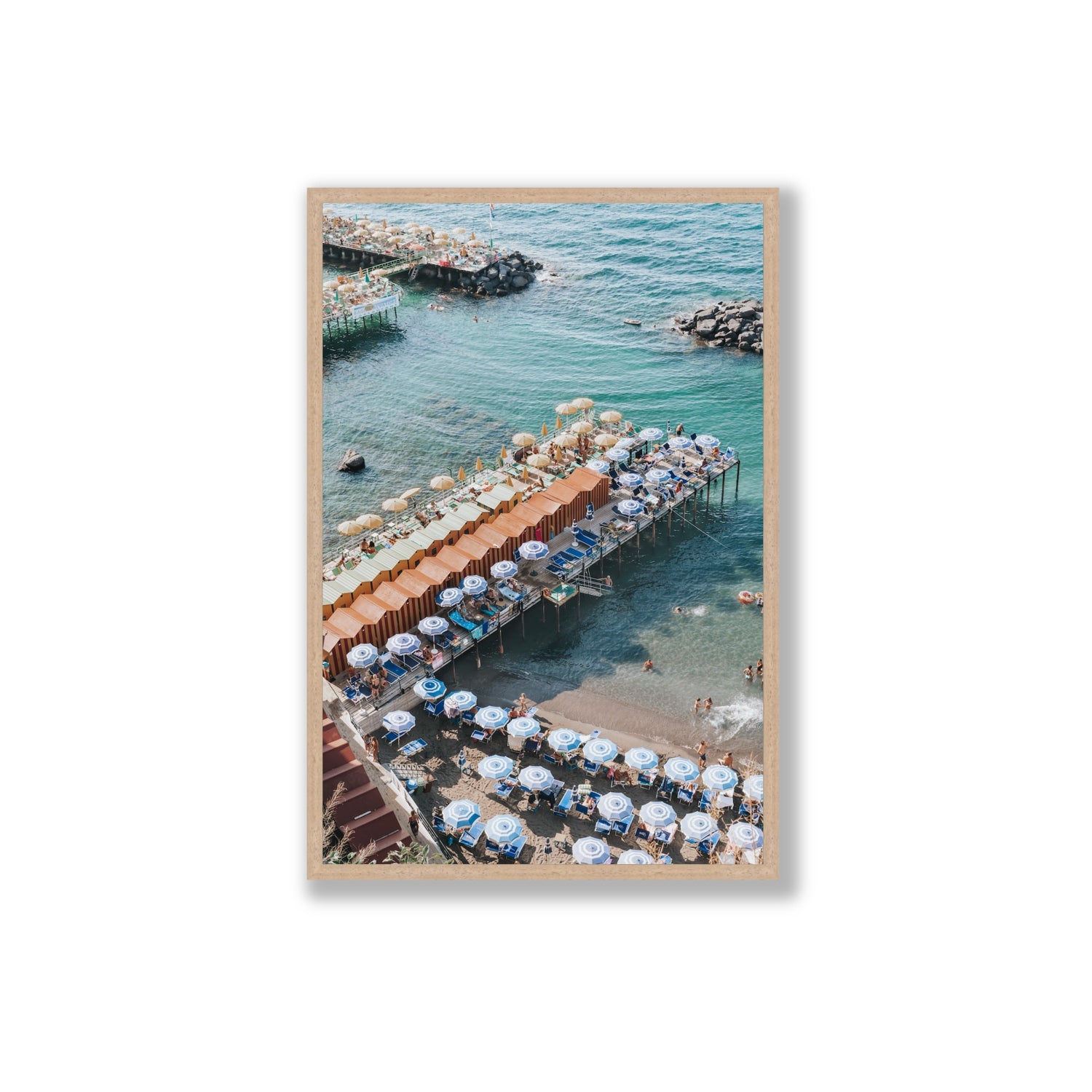 Ocean Fantasy fine art print, Sorrento, Italy, Extra Large, Natural Oak Frame · Full Bleed, Fine Art Print