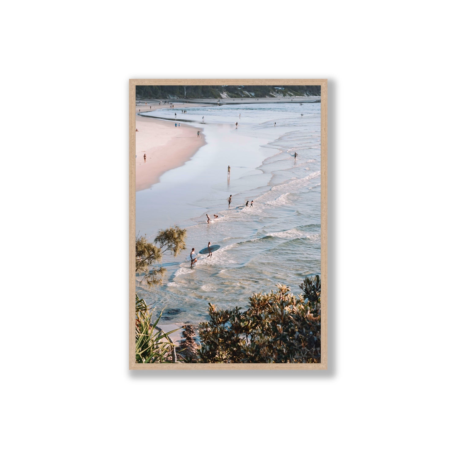 Healing Waters fine art print, Byron Bay, Australia, Extra Large, Natural Oak Frame · Full Bleed, Fine Art Print