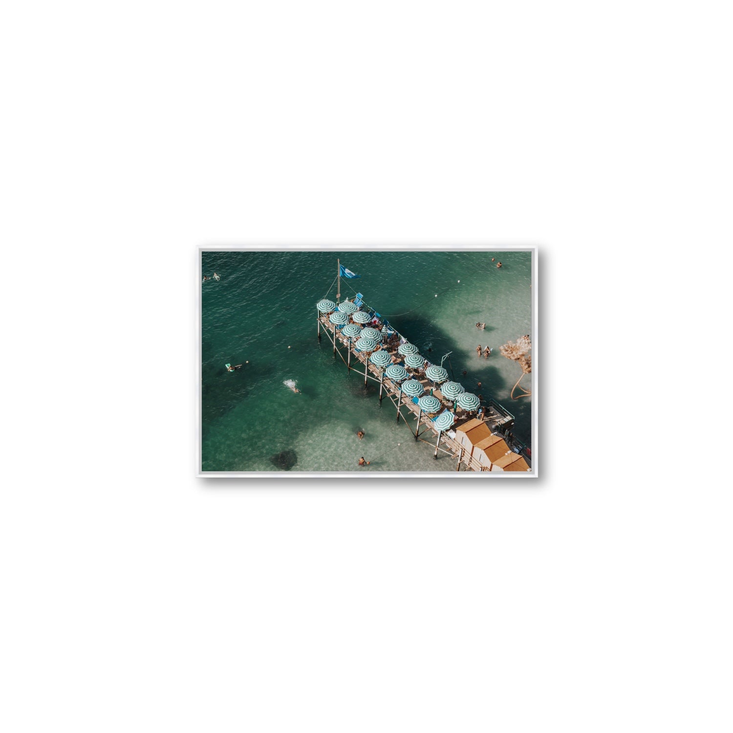 Sorrento Shangri La Sorrento coastal Italian wall art Medium fine art canvas in white float frame