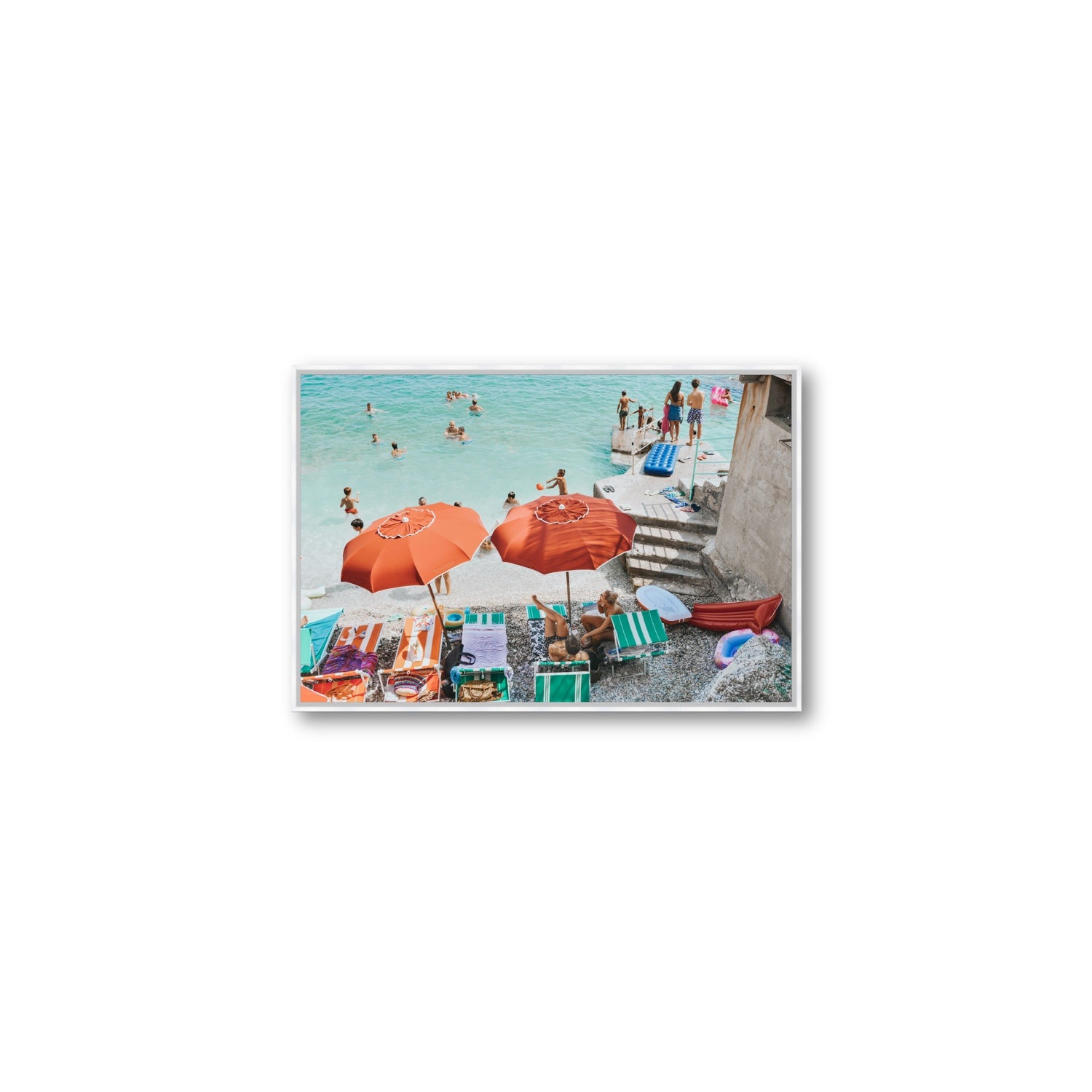 Water Wonderland fine art print, Capri, Italy, Medium, White Float Frame, Fine Art Canvas