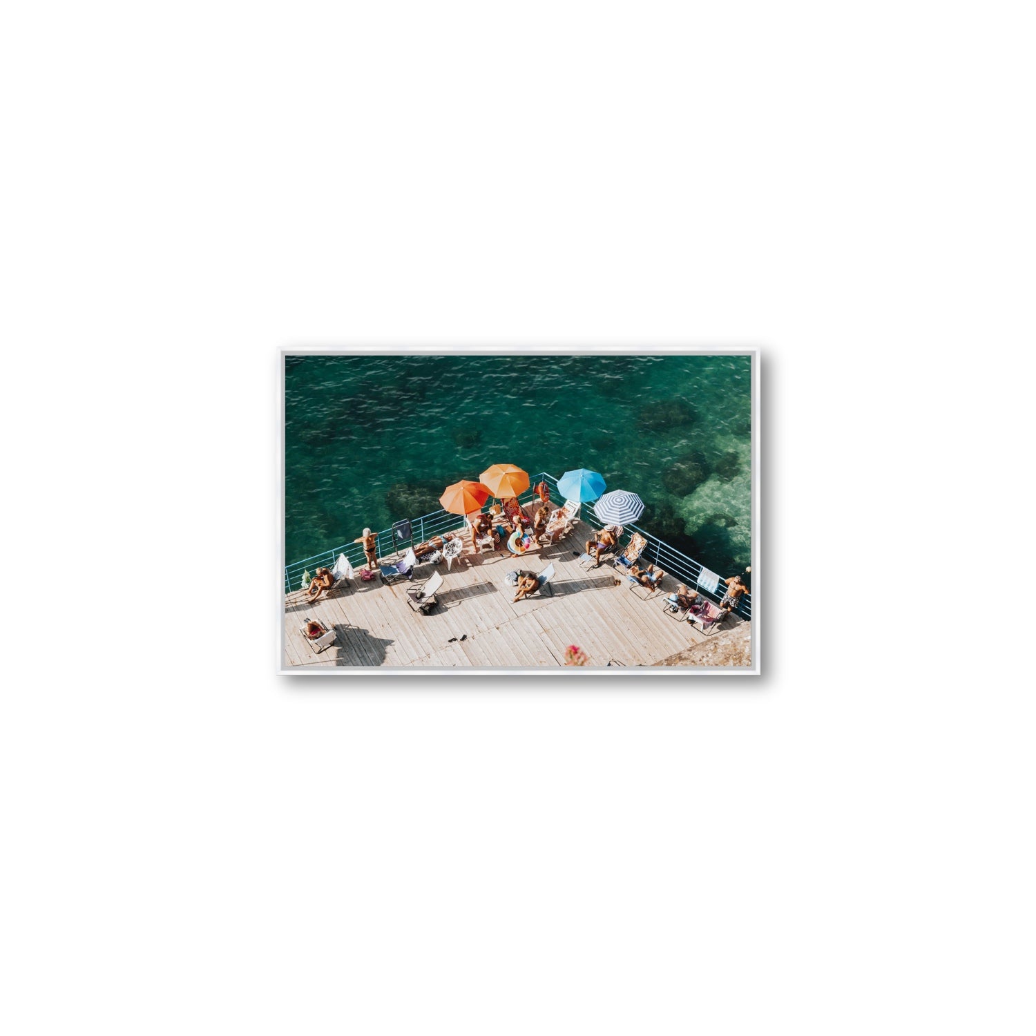 Il Dolce Far Niente Sorrento coastal wall art Medium fine art canvas in white float frame