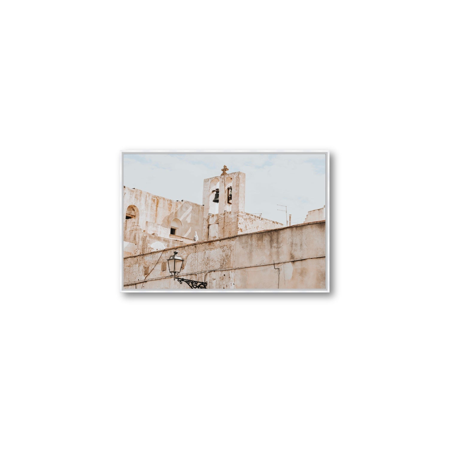 Ancient Bells Puglia Gallipoli Italian wall art Medium fine art canvas in white float frame