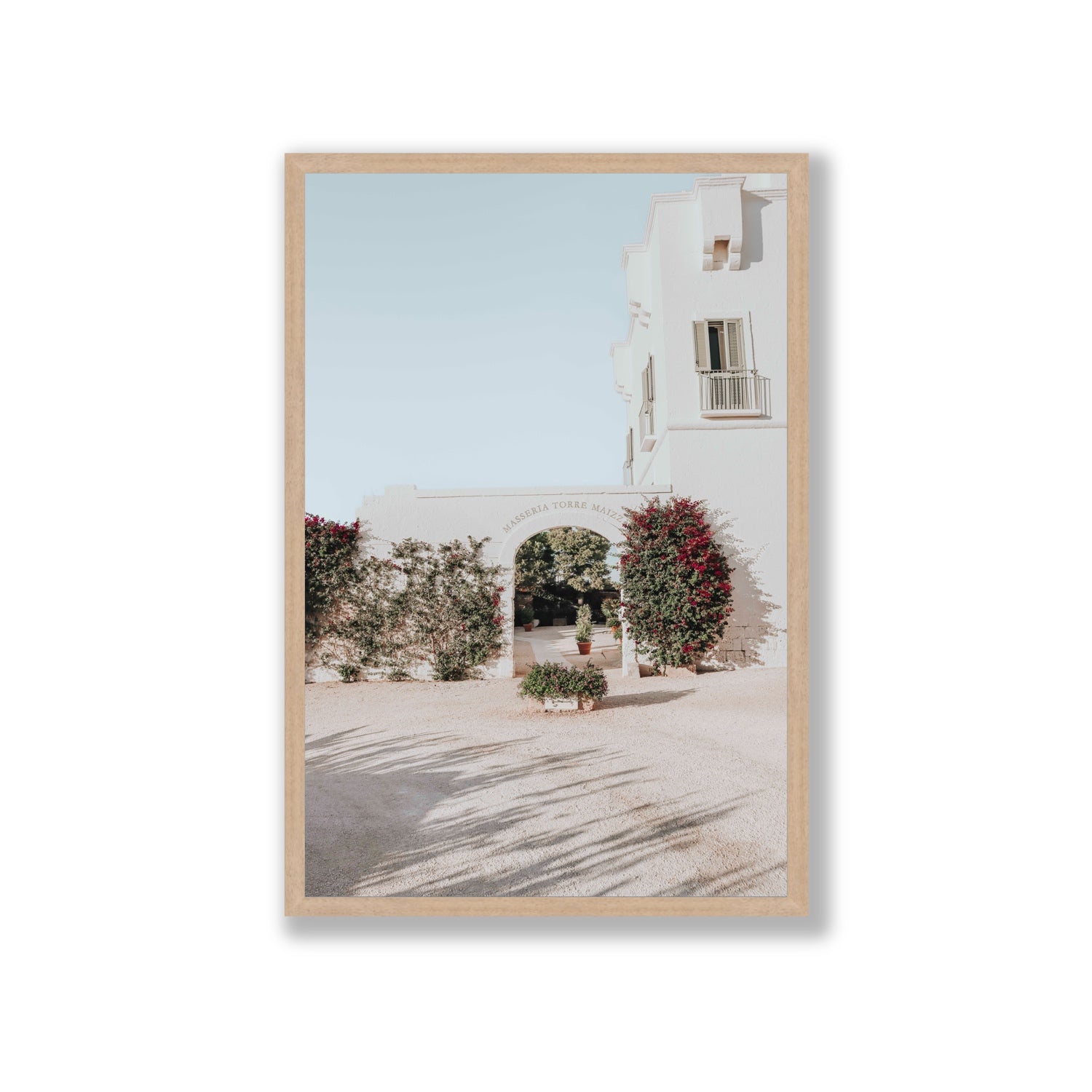 Villa Retreat fine art print, Puglia, Italy, Giant, Natural Oak Frame · Full Bleed, Fine Art Print