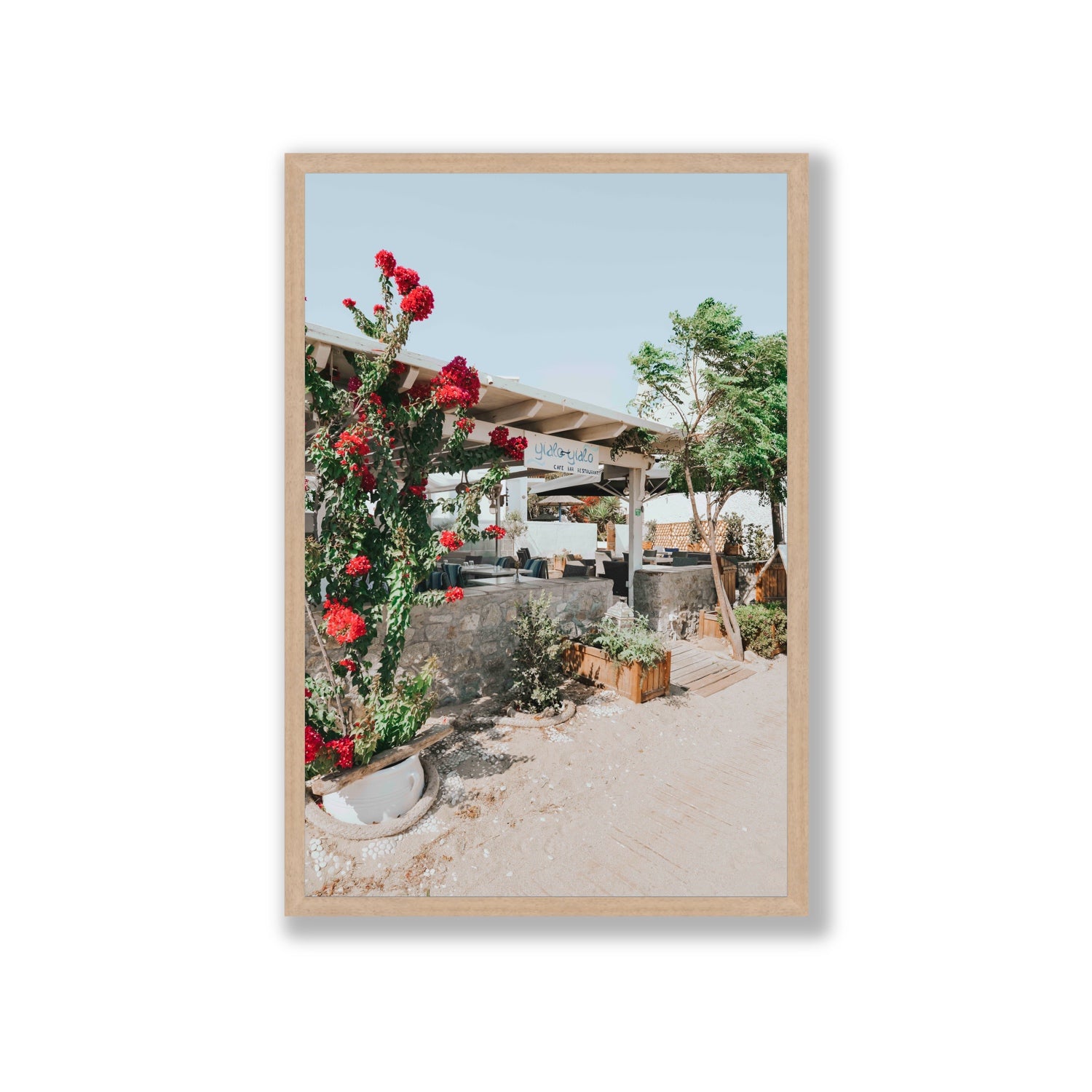 Yialo Yialo fine art print, Mykonos, Greece, Giant, Natural Oak Frame · Full Bleed, Fine Art Print