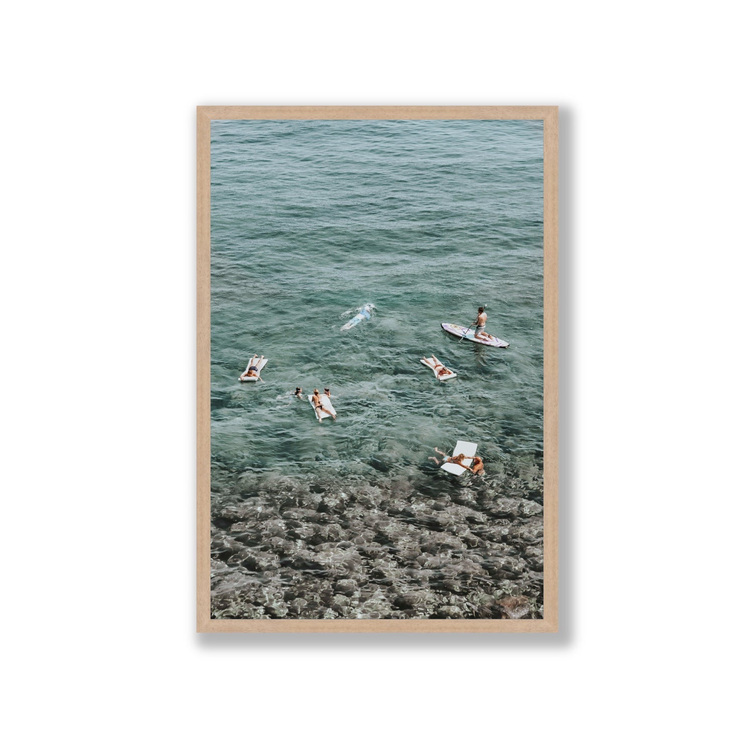 The Big Chill Tuscany coastal Italian wall art Giant full-bleed fine art print in natural oak frame