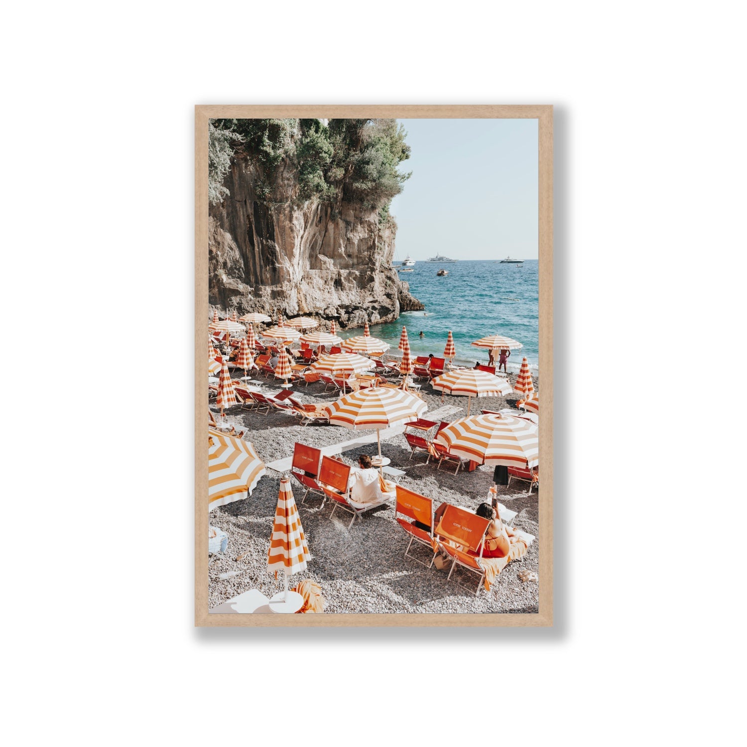 Tangerine Dream fine art print, Positano, Italy, Giant, Natural Oak Frame · Full Bleed, Fine Art Print