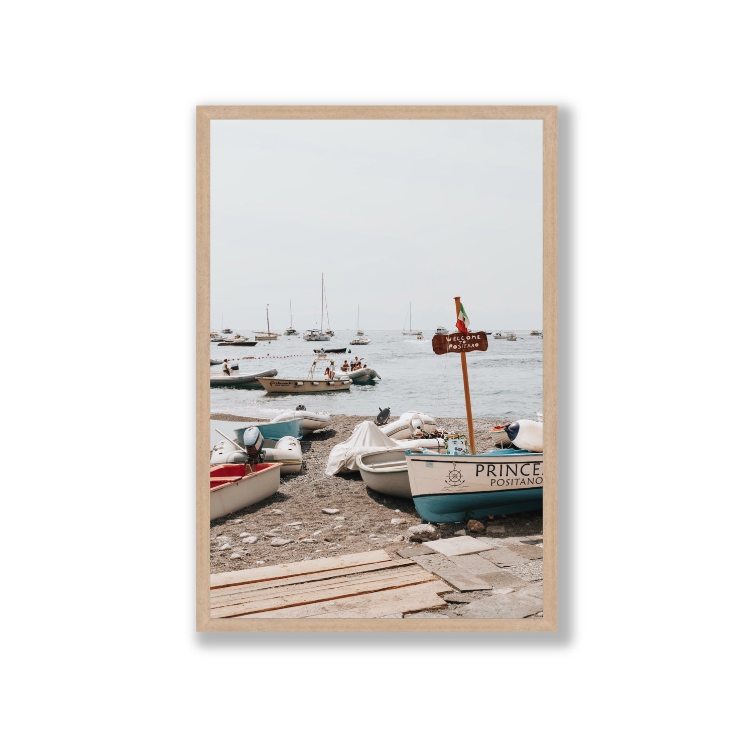 Coming Home fine art print, Positano, Italy, Giant, Natural Oak Frame · Full Bleed, Fine Art Print