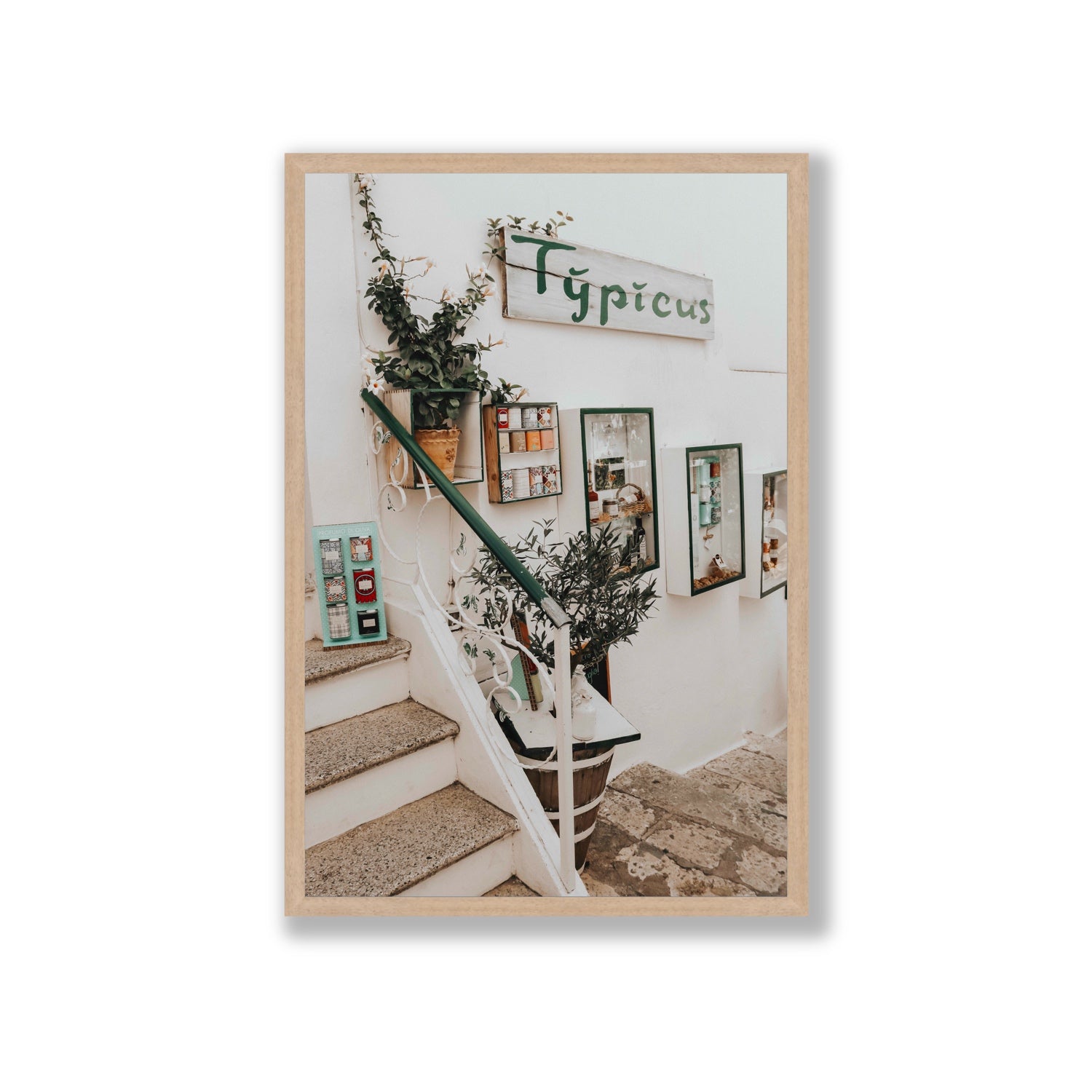 Il Negozio Puglia Ostuni wall art Giant full-bleed fine art print in natural oak frame