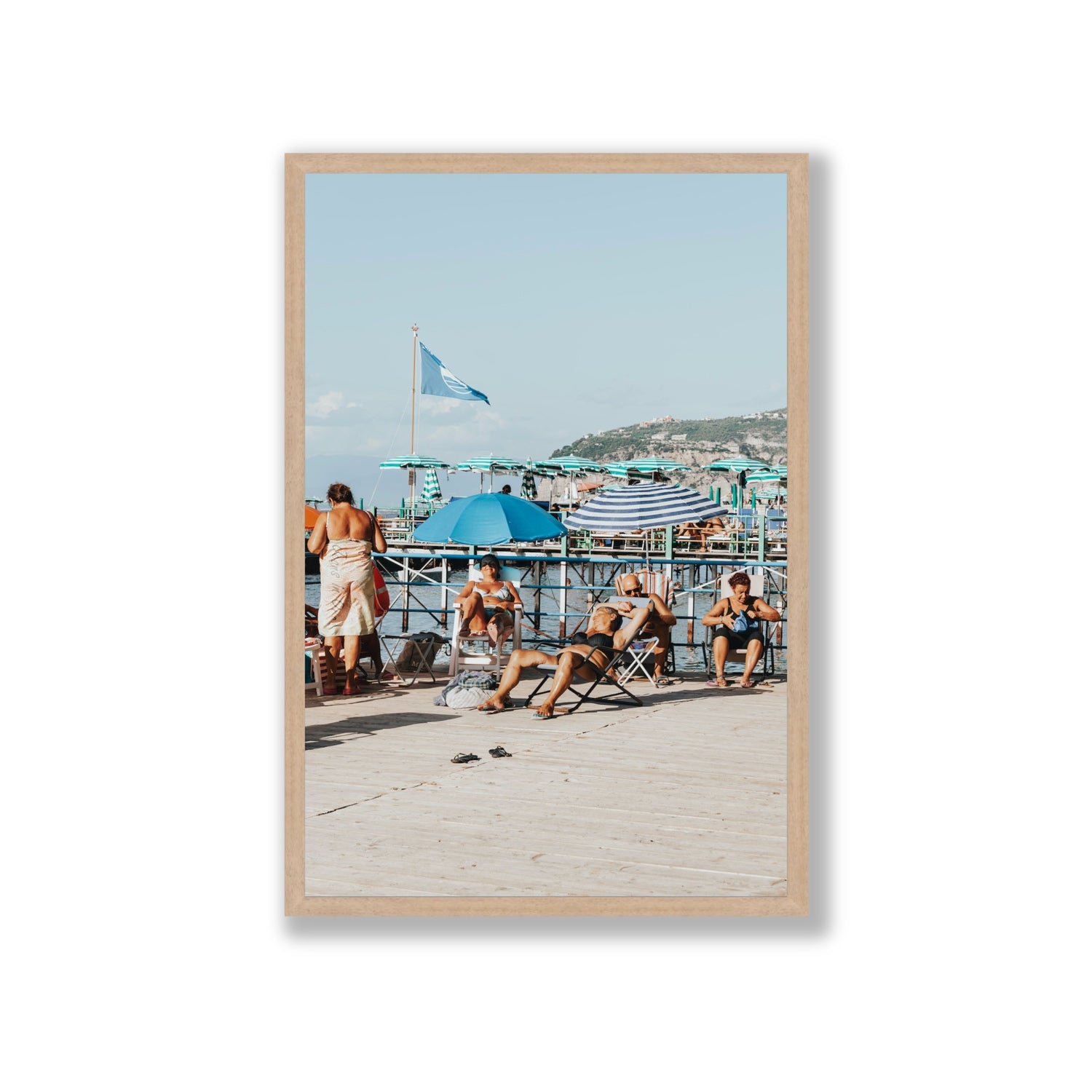 The Golden Years Sorrento Italian wall art Giant full-bleed fine art print in natural oak frame