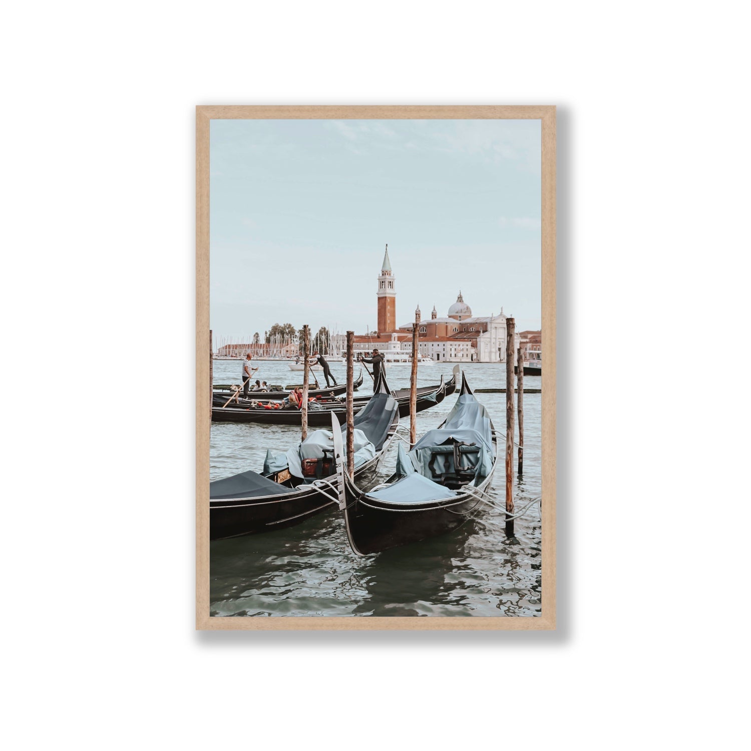 Italian Commute Venice Italian Mediterranean decor wall art Giant full-bleed fine art print in natural oak frame