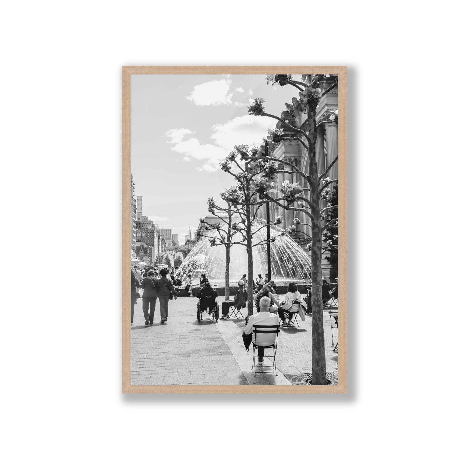 Luminary Noir New York NYC Black & White wall art Giant full-bleed fine art print in natural oak frame