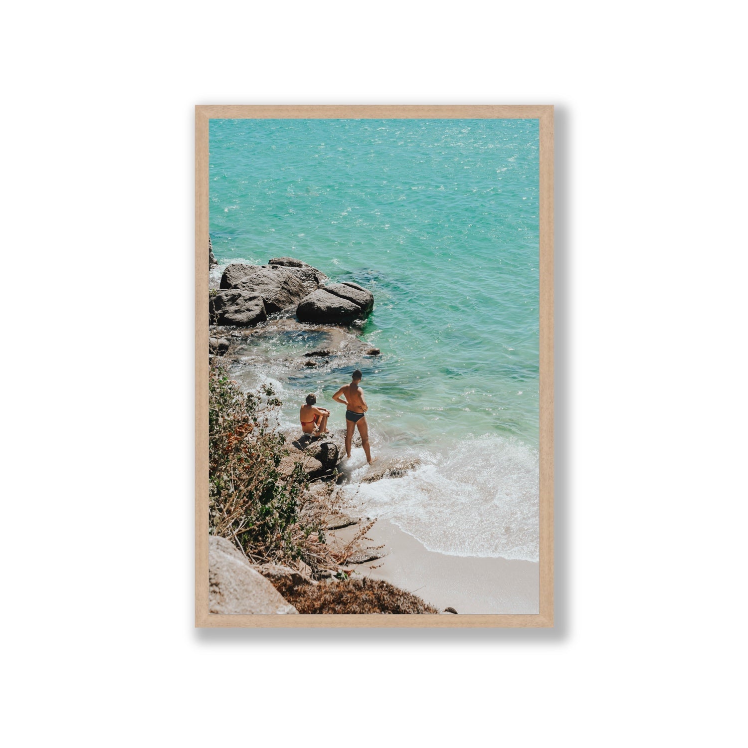 Scene Stealers Mykonos Greek island wall art Giant full-bleed fine art print in natural oak frame