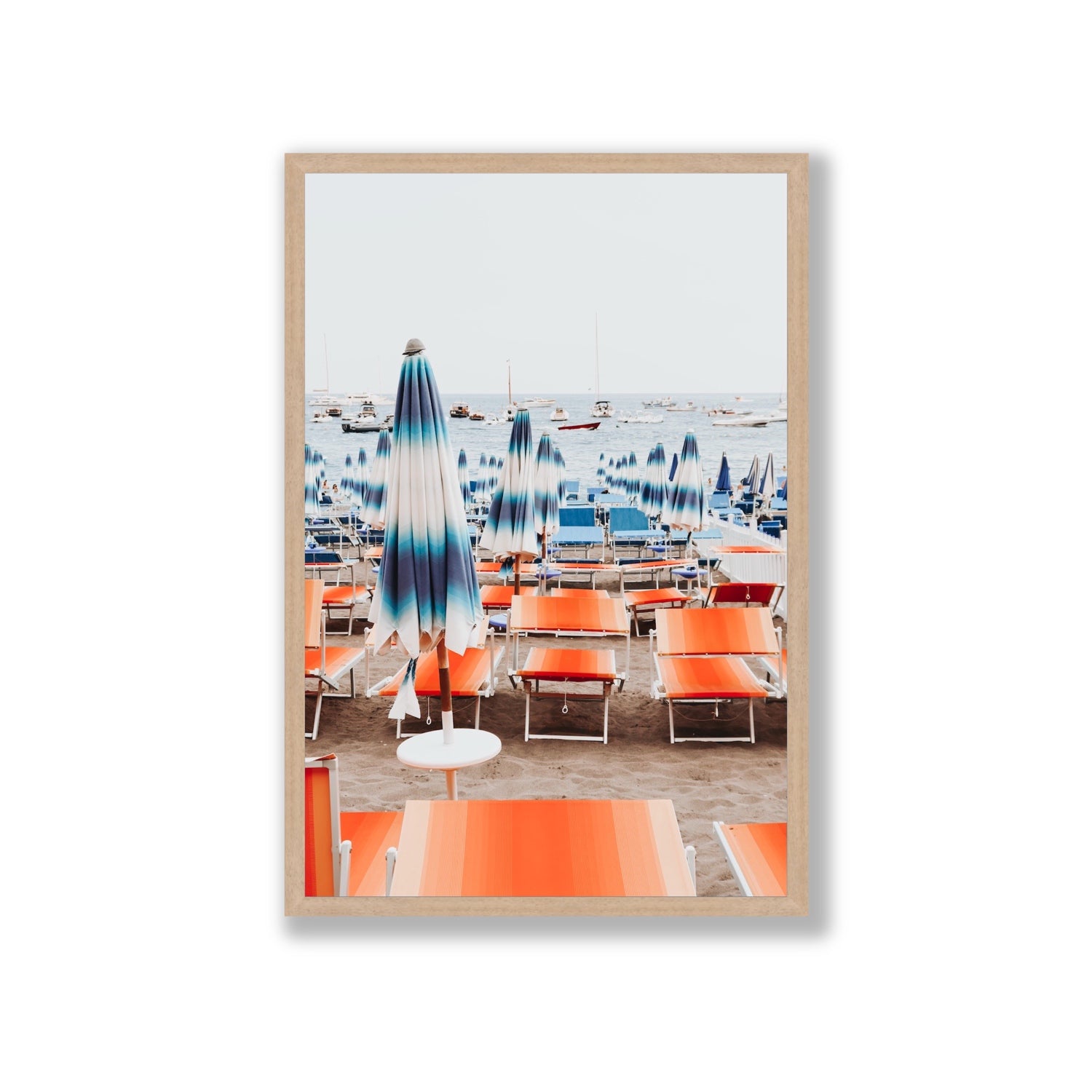 Orange Crush fine art print, Positano, Italy, Giant, Natural Oak Frame · Full Bleed, Fine Art Print