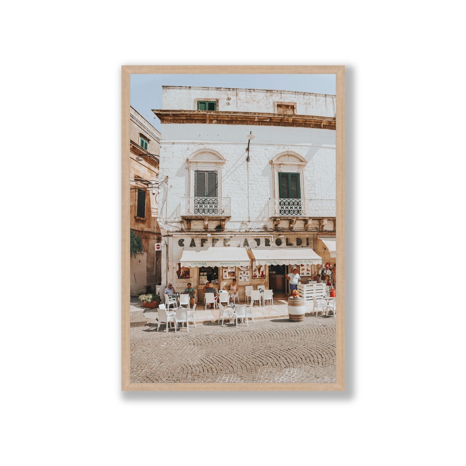 L'Ora di Pranzo Puglia L’Ora di Pranzo Italian art print Giant full-bleed fine art print in natural oak frame