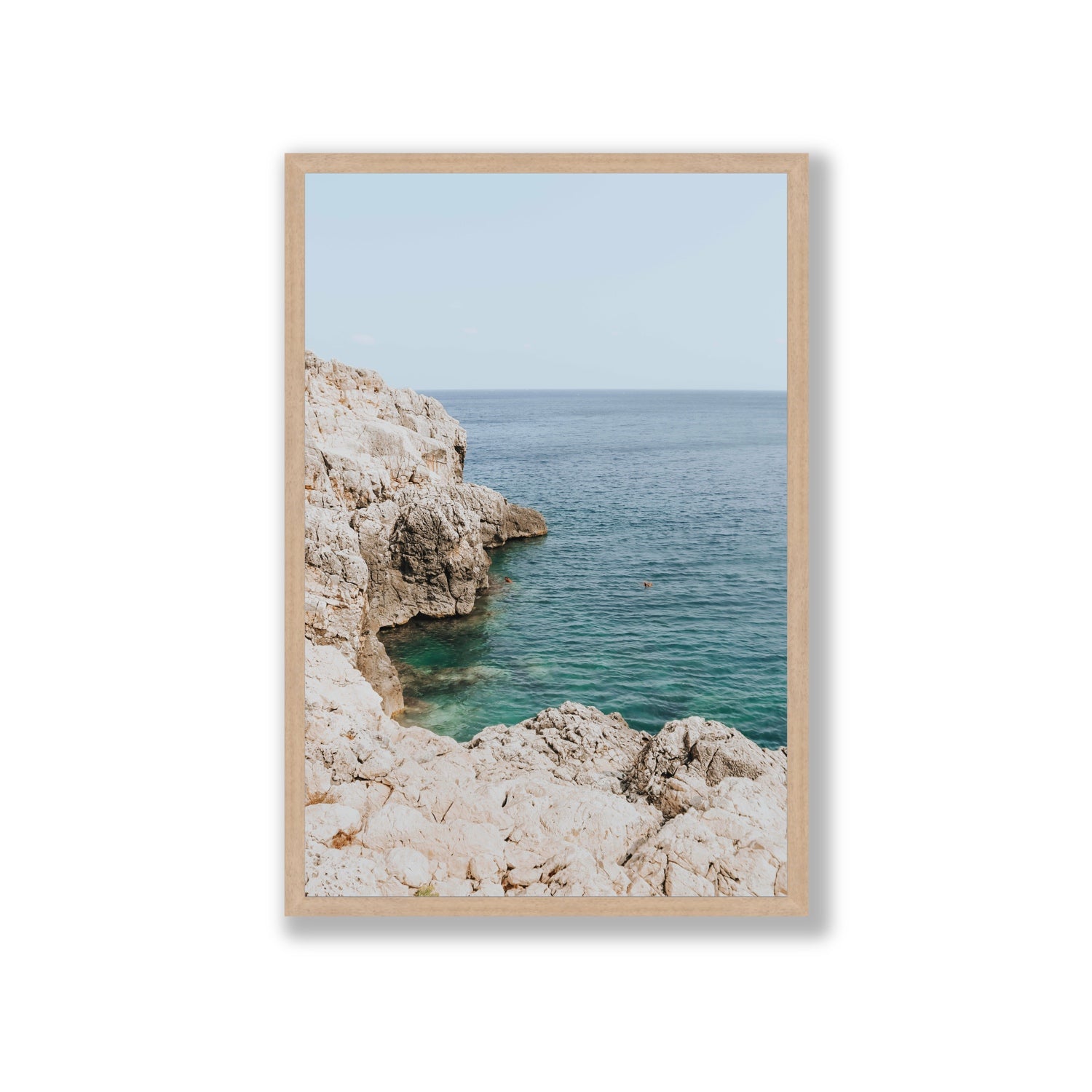 Healing Immersion Puglia Wall Mediterranean fine art print Giant full-bleed fine art print in natural oak frame