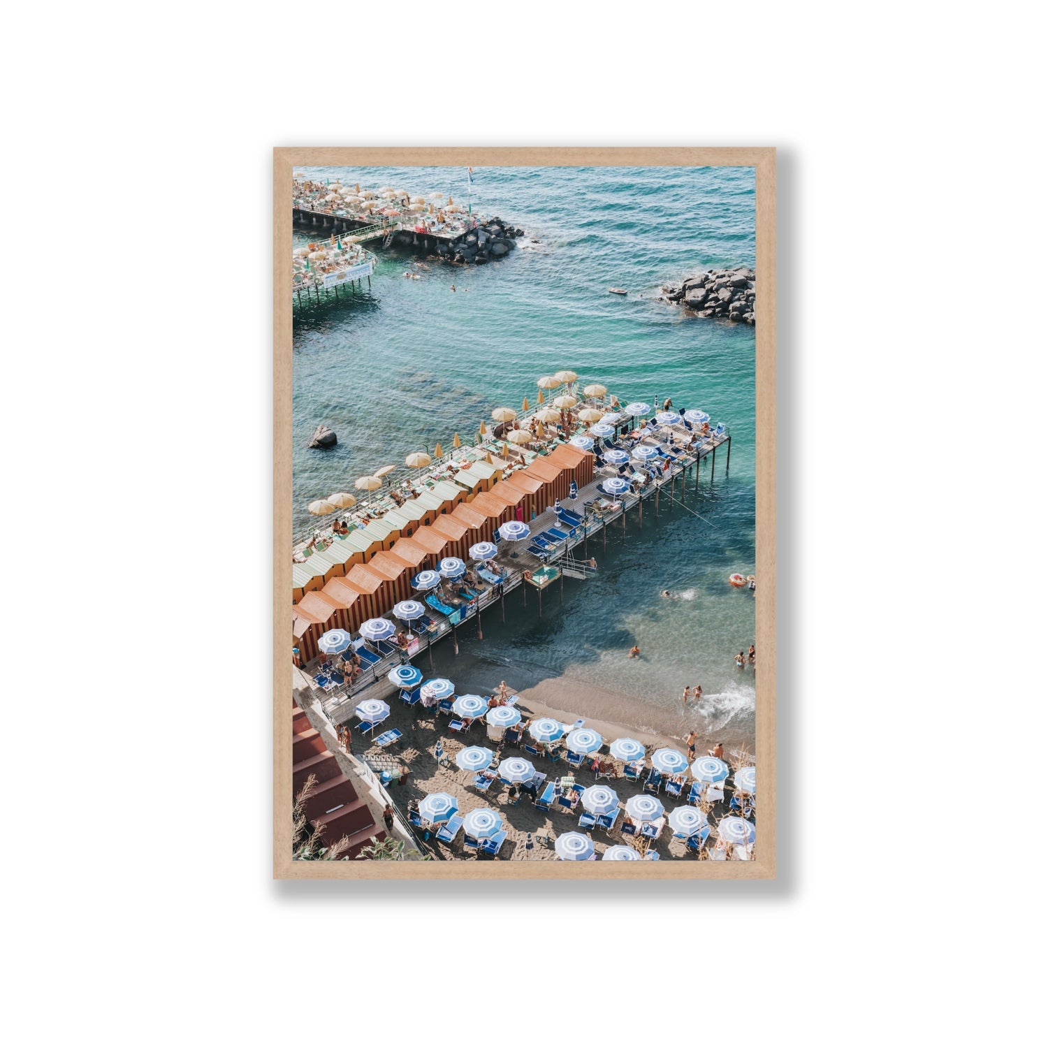 Ocean Fantasy fine art print, Sorrento, Italy, Giant, Natural Oak Frame · Full Bleed, Fine Art Print
