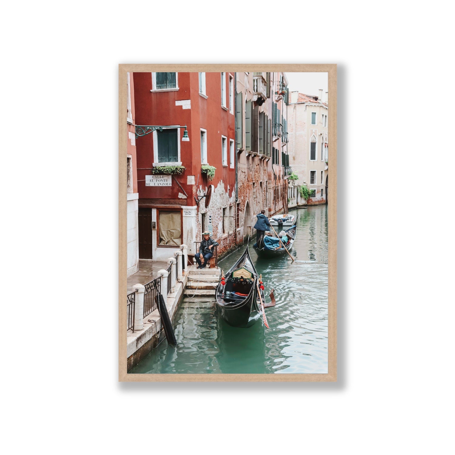 The Merchant Venice Canal Italian wall art Giant full-bleed fine art print in natural oak frame