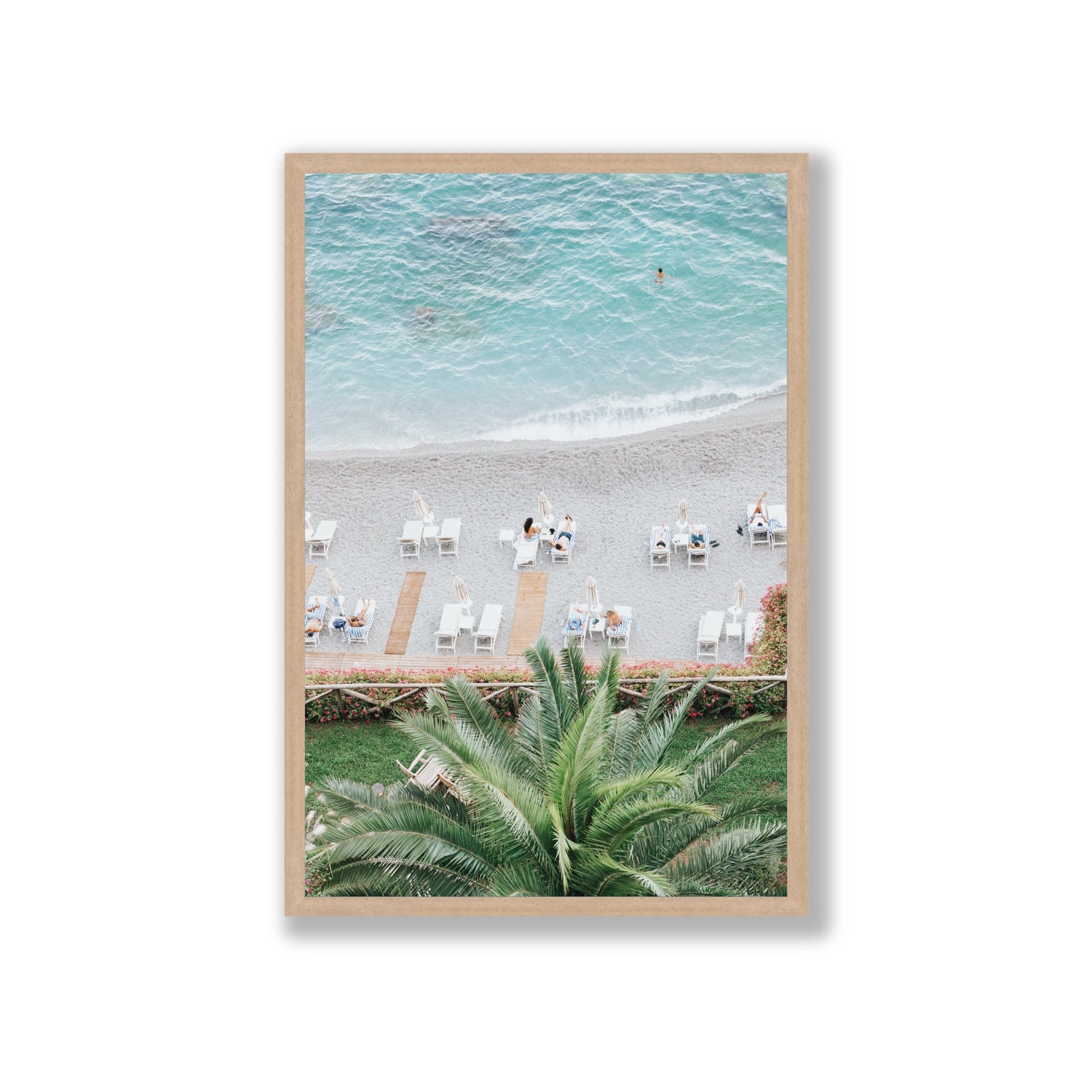 Paradiso Amalfi Mediterranean wall art Giant full-bleed fine art print in natural oak frame