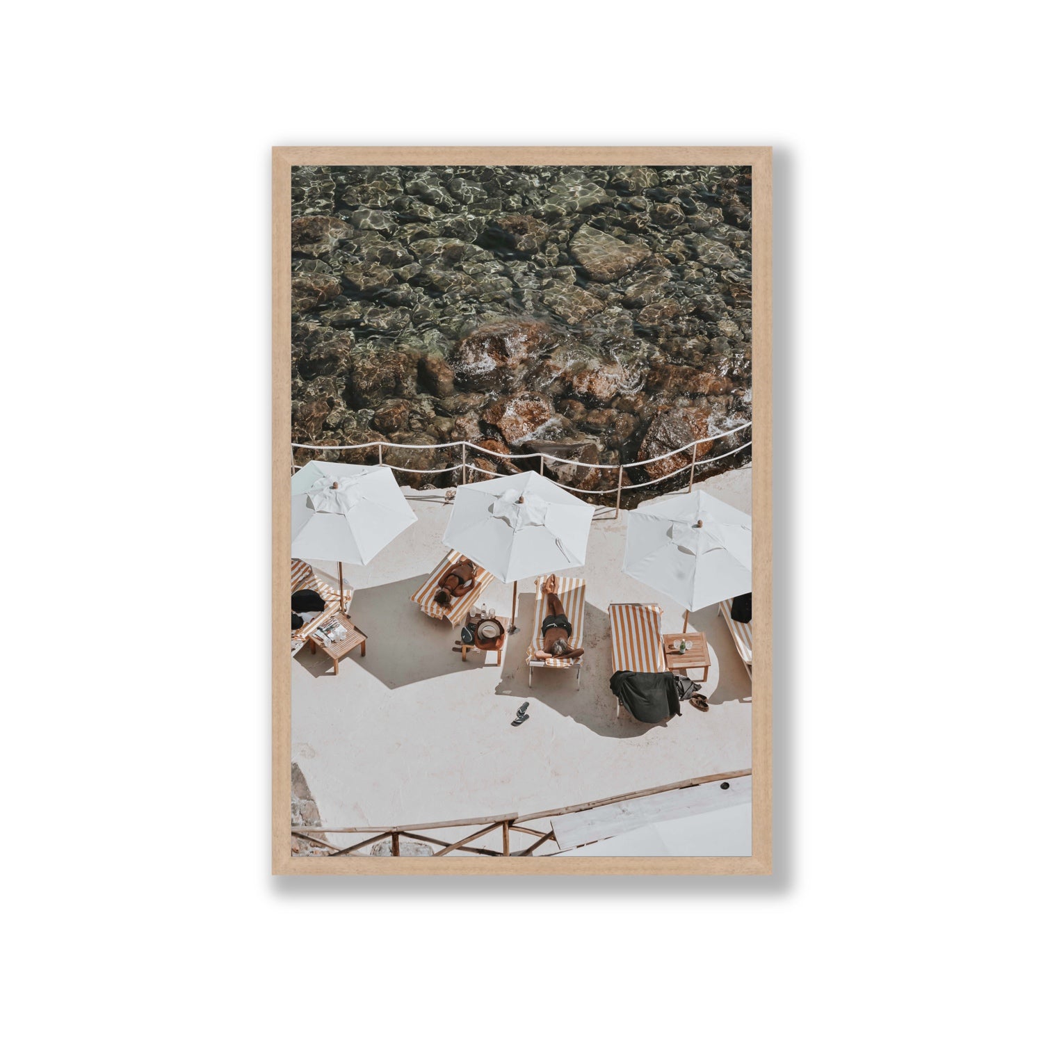 When Harry Met Sally Tuscany coastal wall art Giant full-bleed fine art print in natural oak frame
