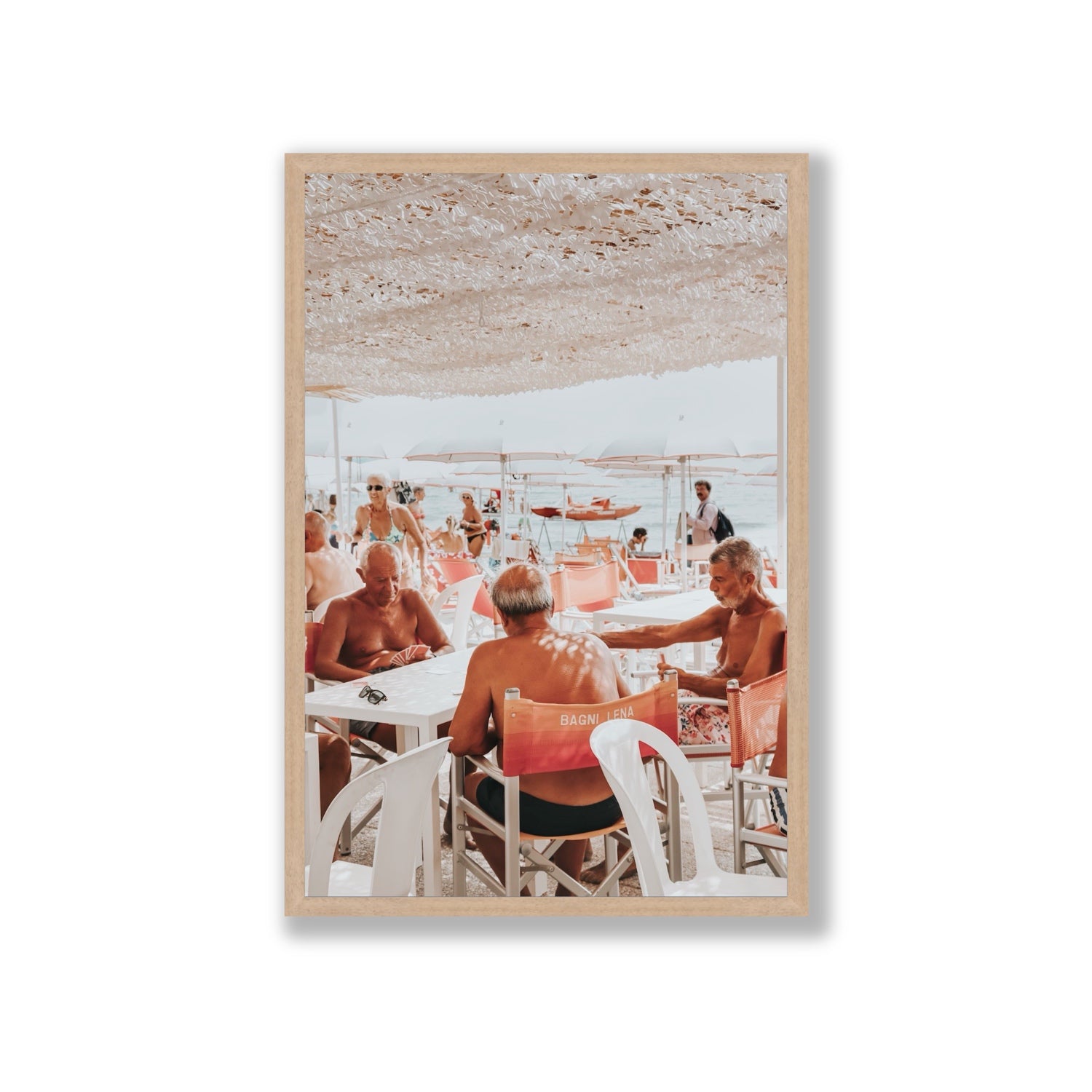 The Players fine art print, Alassio, Italy, Giant, Natural Oak Frame · Full Bleed, Fine Art Print