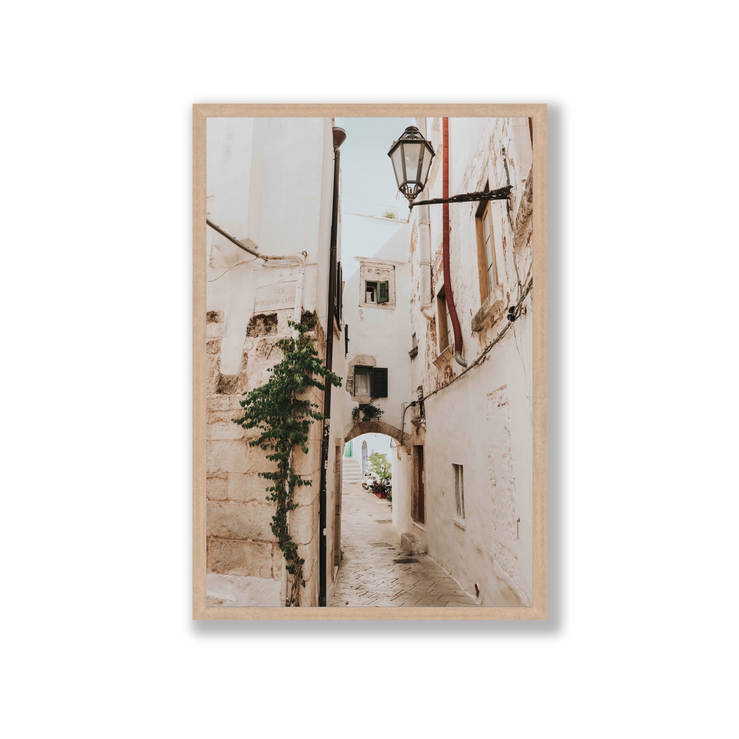 Labyrinth Lanes fine art print, Puglia, Italy, Giant, Natural Oak Frame · Full Bleed, Fine Art Print