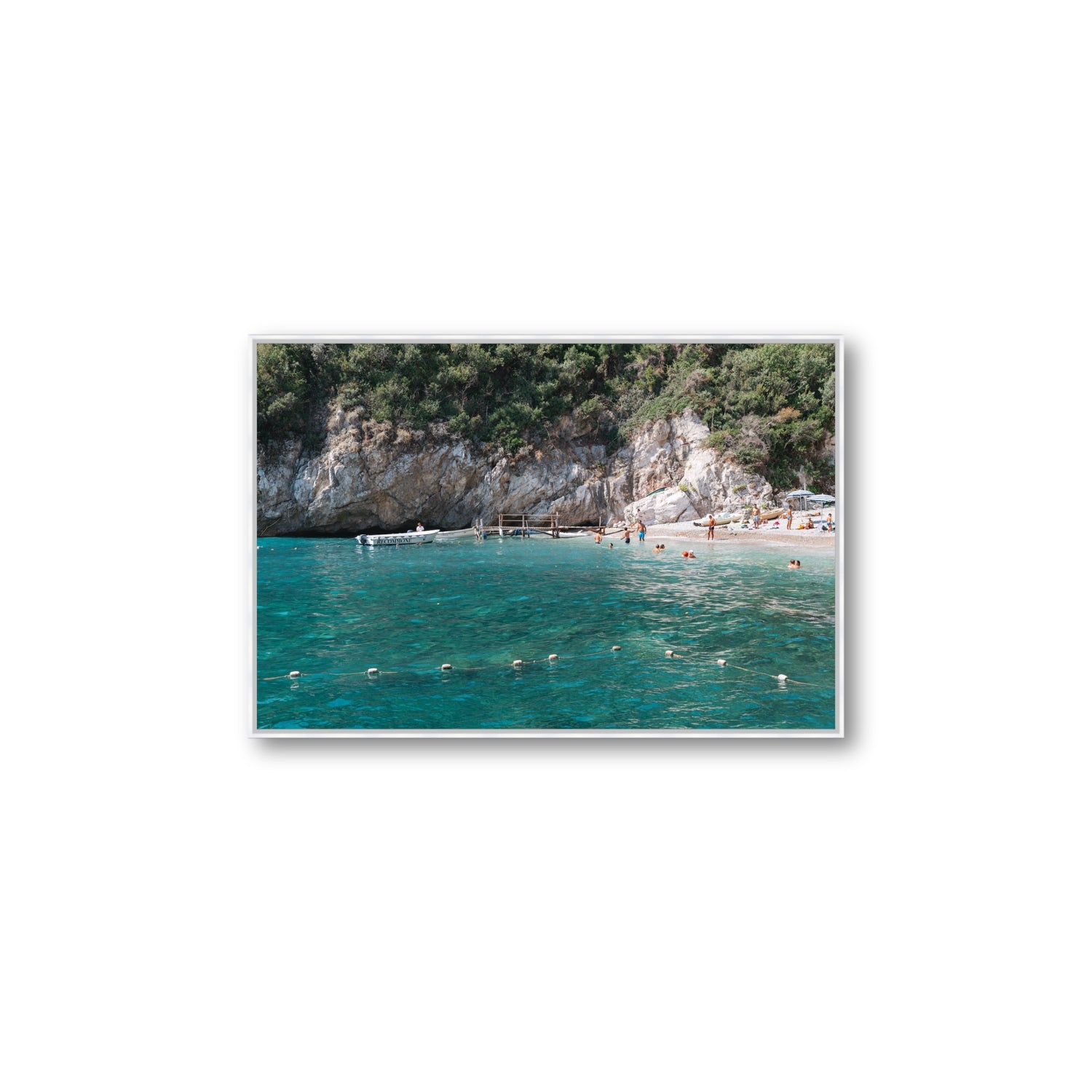 Azure Abyss Nerano wall art Large fine art canvas in white float frame