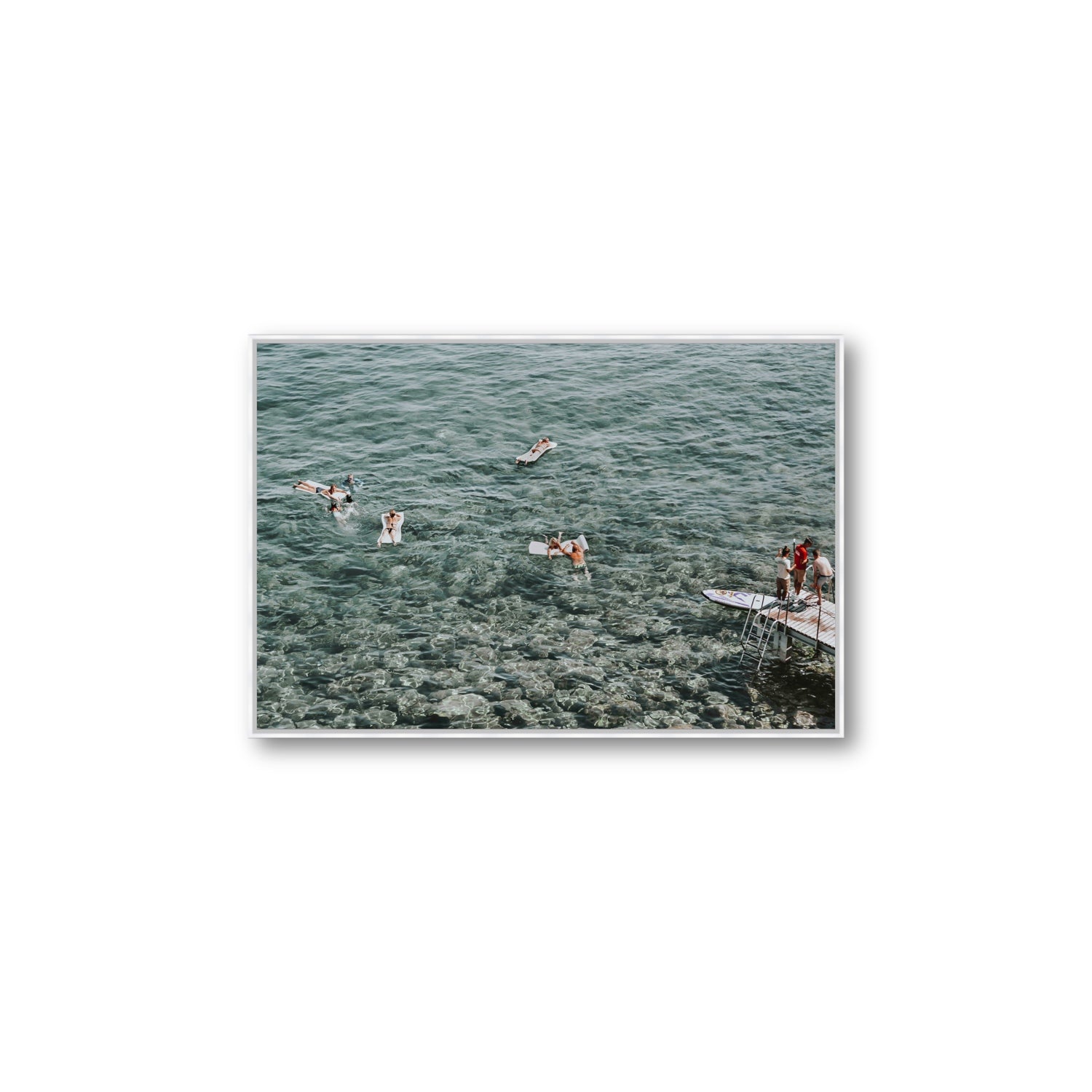 Having A Whale Of A Time Tuscany coastal wall art Large fine art canvas in white float frame