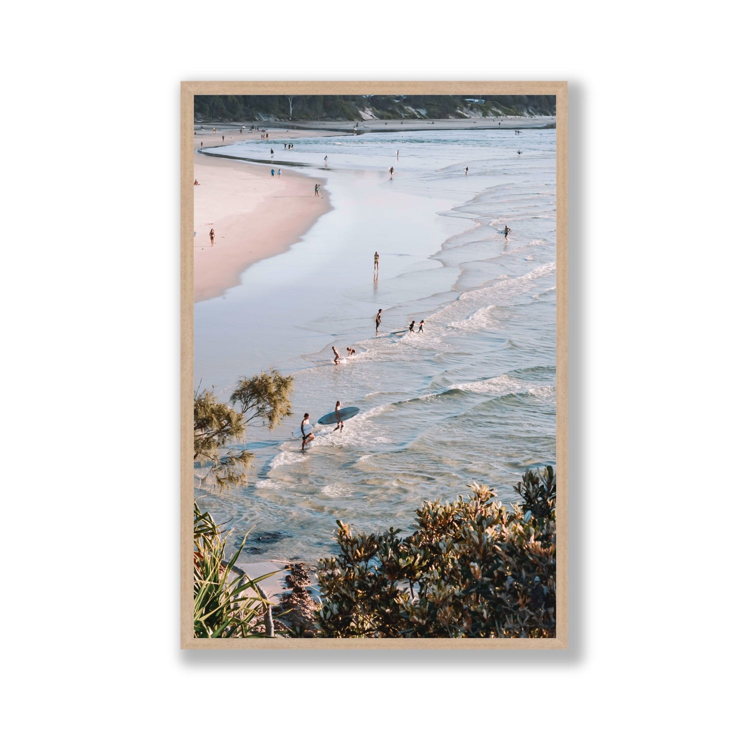 Healing Waters fine art print, Byron Bay, Australia, Gallery, Natural Oak Frame · Full Bleed, Fine Art Print