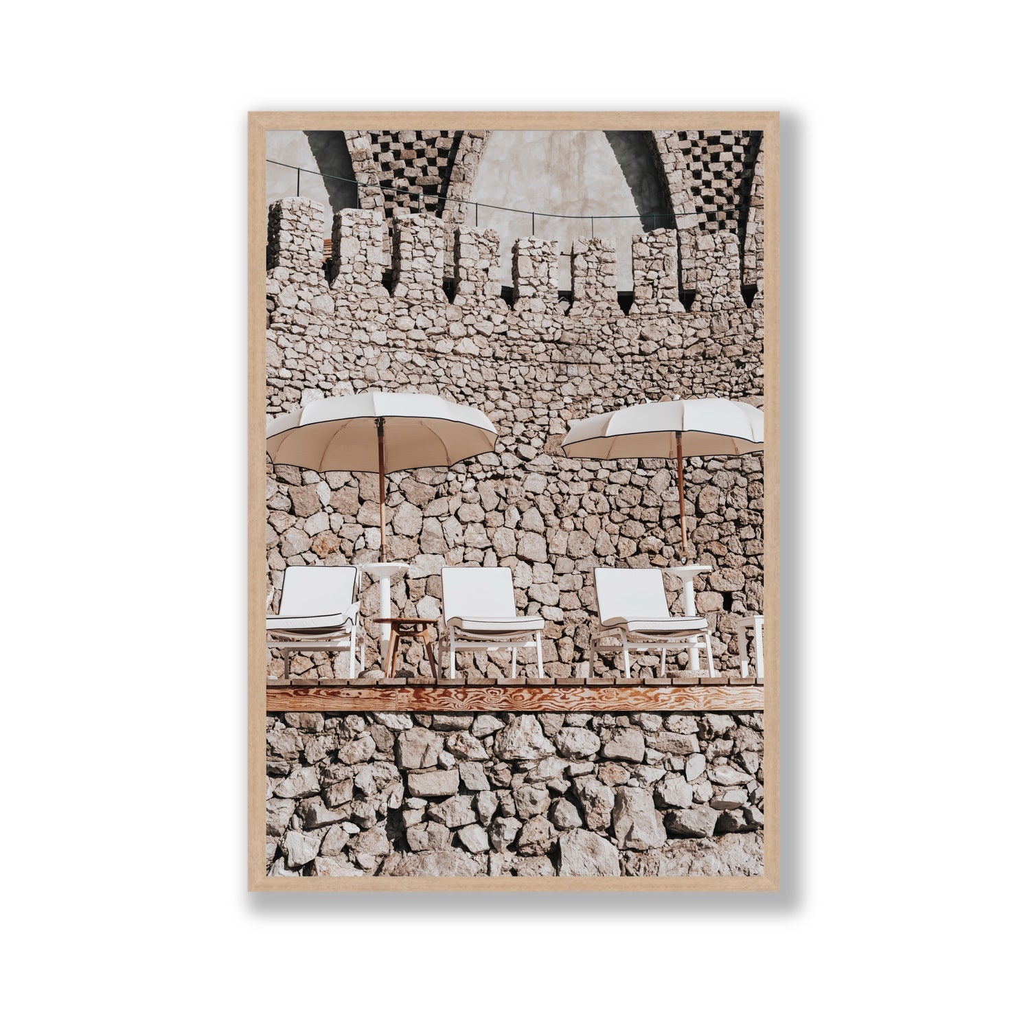Pietra Amalfitana fine art print, Amalfi, Italy, luxury escapes artwork, Gallery, Natural Oak Frame · Full Bleed, Fine Art Print