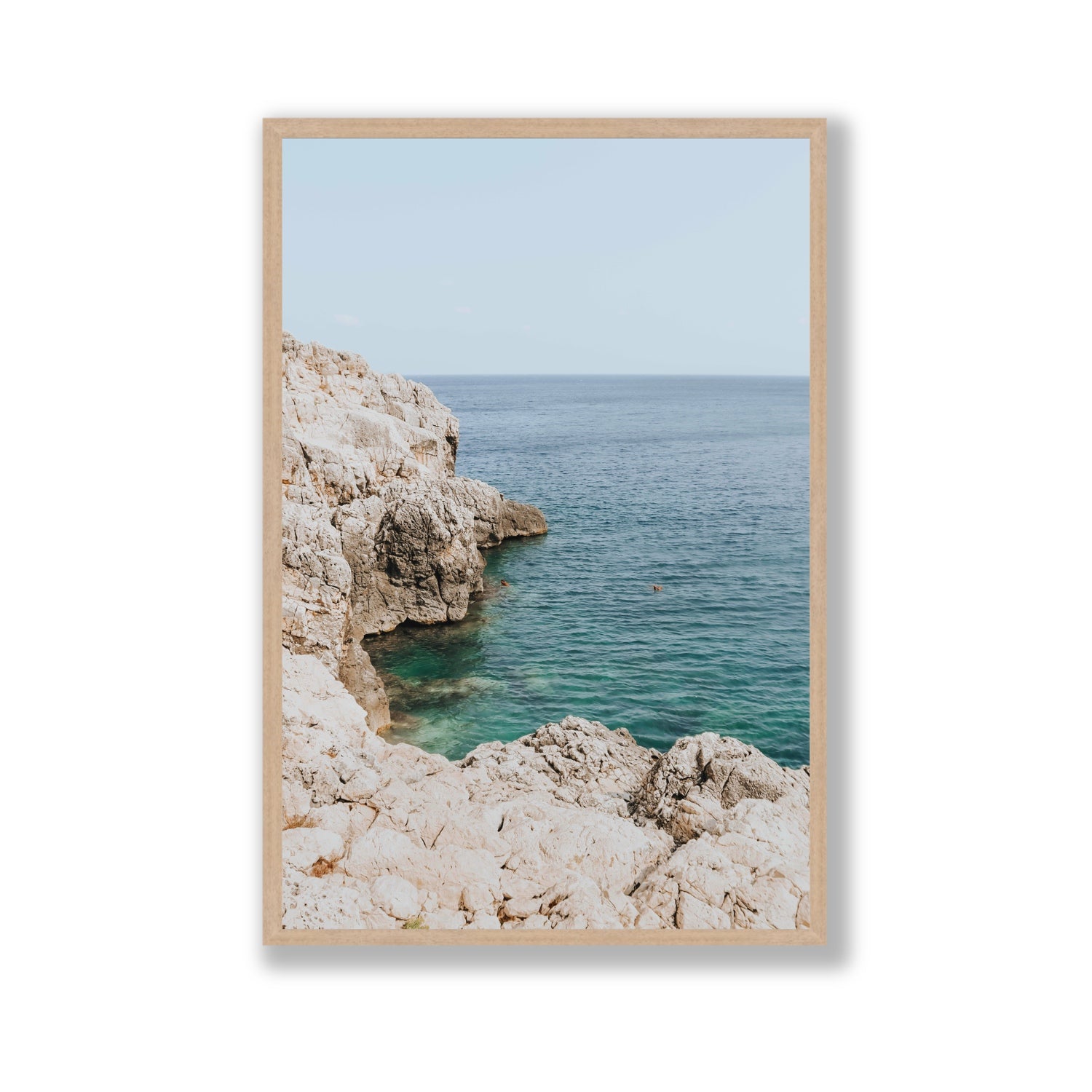 Healing Immersion Puglia Wall Mediterranean fine art print Gallery full-bleed fine art print in natural oak frame