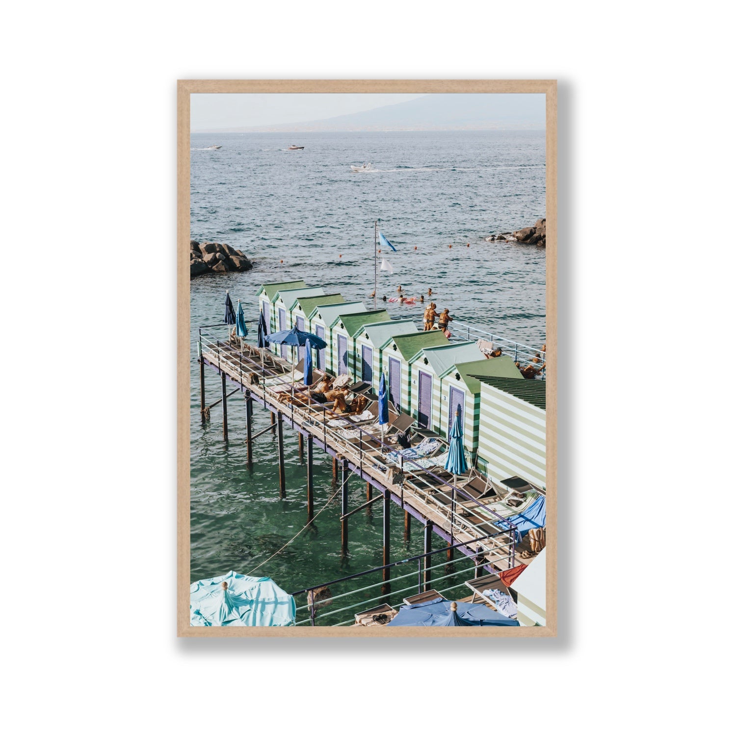 Cabine da Spiaggia fine art print, Sorrento, Italy, Gallery, Natural Oak Frame · Full Bleed, Fine Art Print