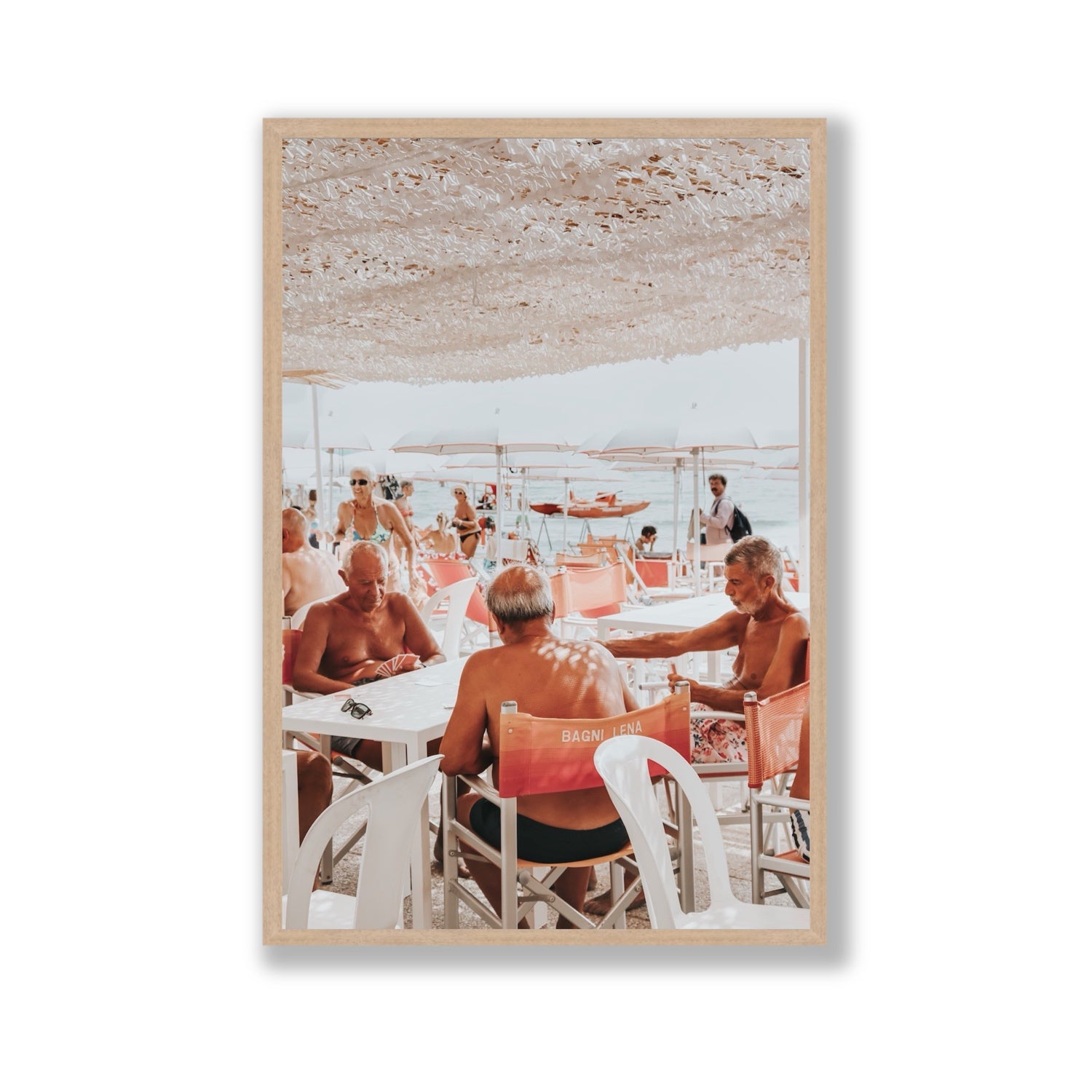 The Players fine art print, Alassio, Italy, Gallery, Natural Oak Frame · Full Bleed, Fine Art Print