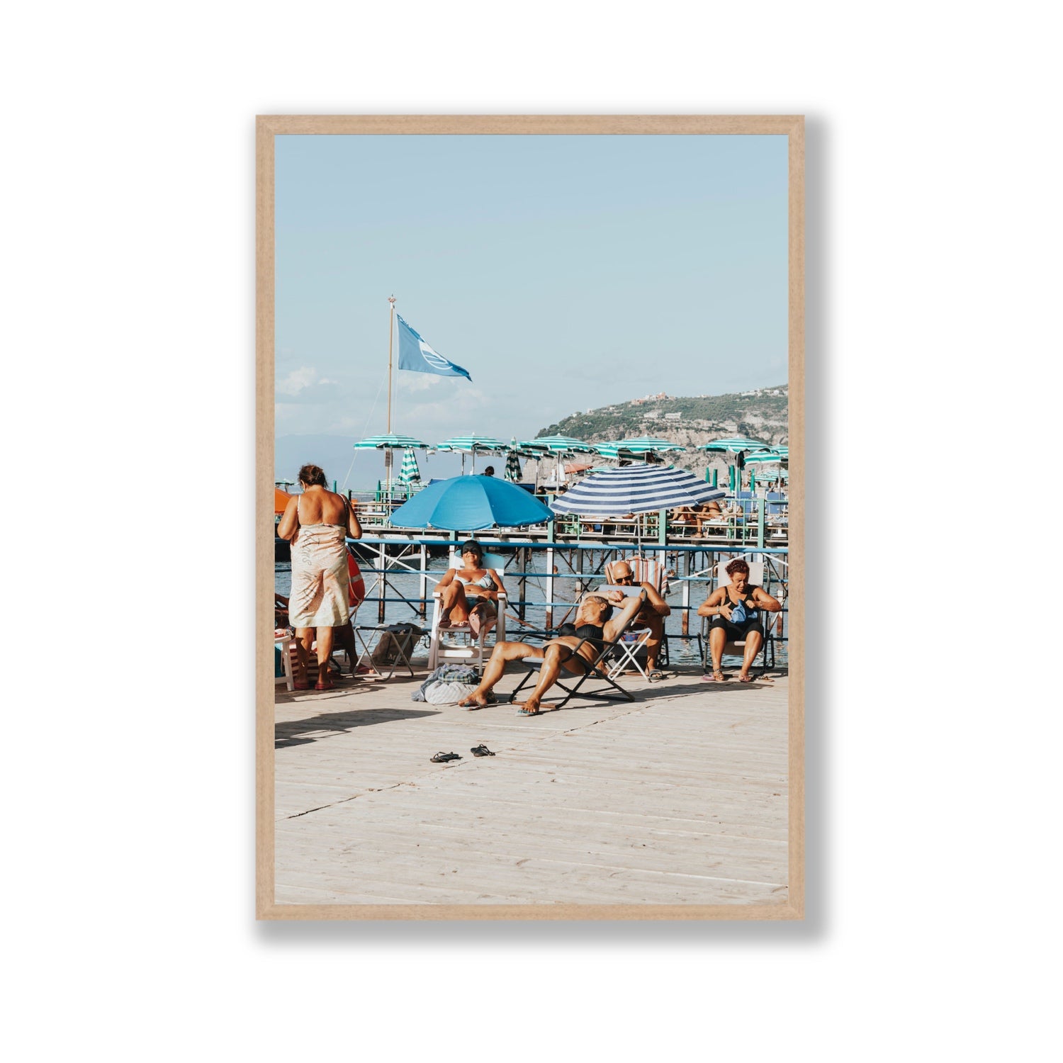 The Golden Years Sorrento Italian wall art Gallery full-bleed fine art print in natural oak frame