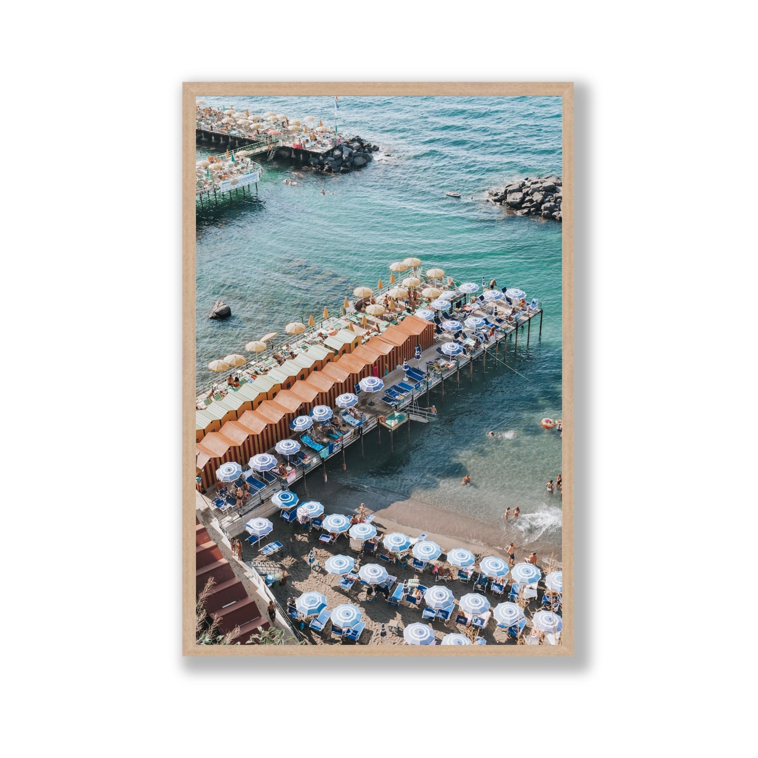 Ocean Fantasy fine art print, Sorrento, Italy, Gallery, Natural Oak Frame · Full Bleed, Fine Art Print