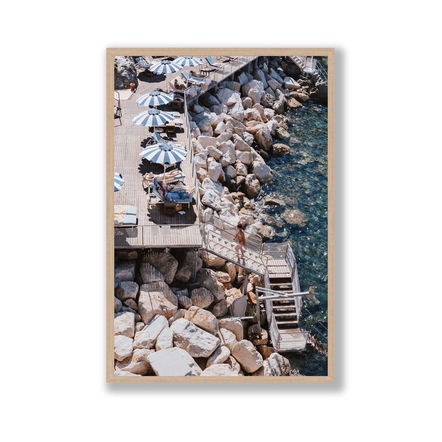Life On The Shore fine art print, Ischia, Italy, Gallery, Natural Oak Frame · Full Bleed, Fine Art Print