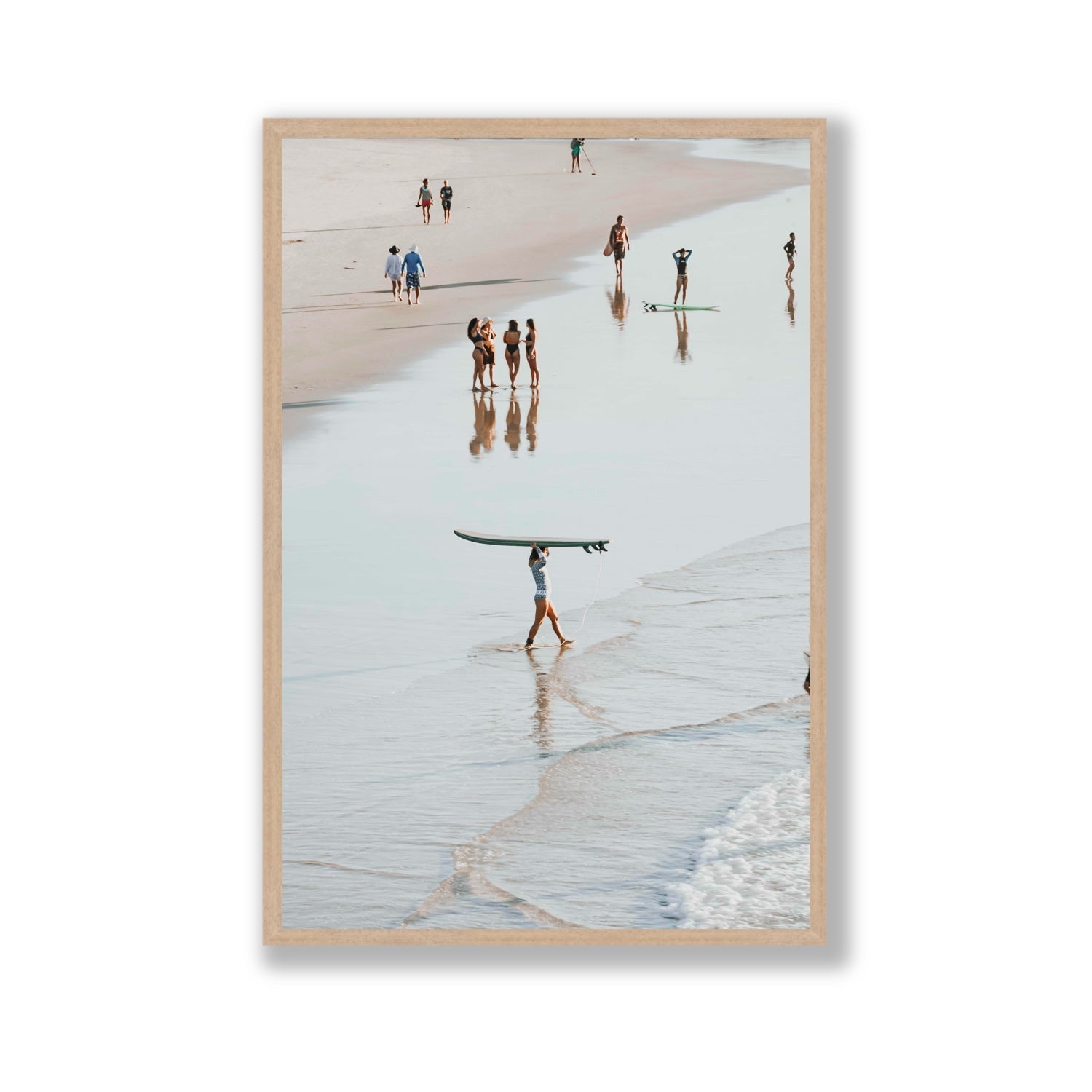 Bailey Byron Bay beach coastal decor wall art Gallery full-bleed fine art print in natural oak frame