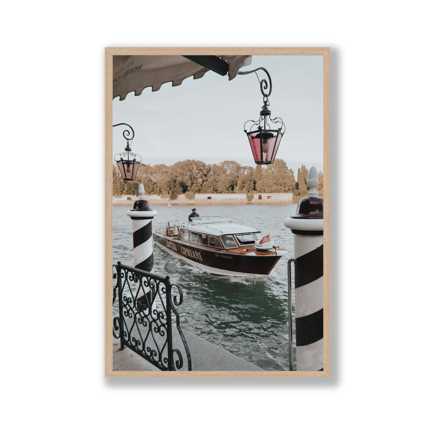 Taxi Shuttle Venice wall art Gallery full-bleed fine art print in natural oak frame