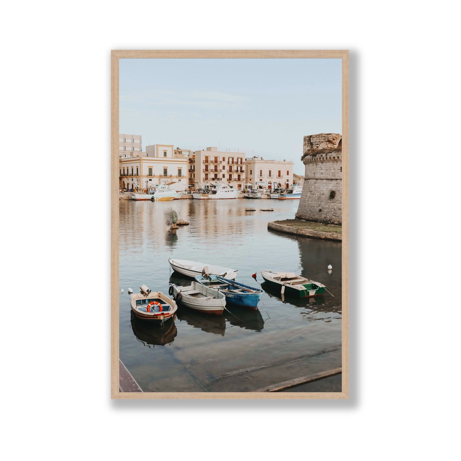 Fishing Legacy fine art print, Puglia, Italy, Gallery, Natural Oak Frame · Full Bleed, Fine Art Print