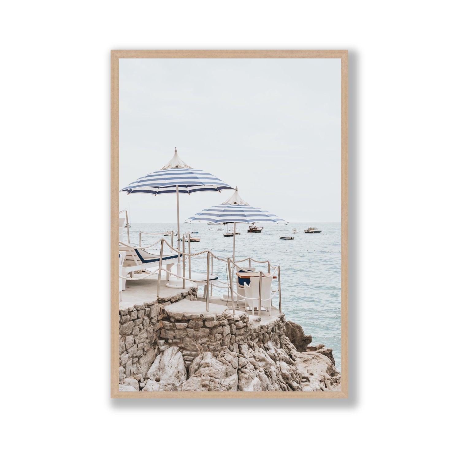 La Scogliera fine art print, Positano, Italy, Gallery, Natural Oak Frame · Full Bleed, Fine Art Print