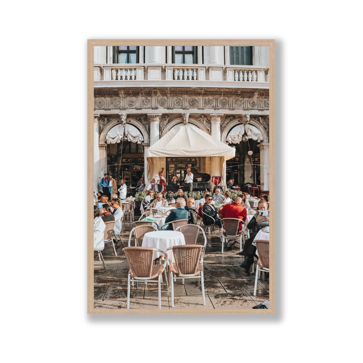 Piazza San Marco Venice Italian wall art Gallery full-bleed fine art print in natural oak frame