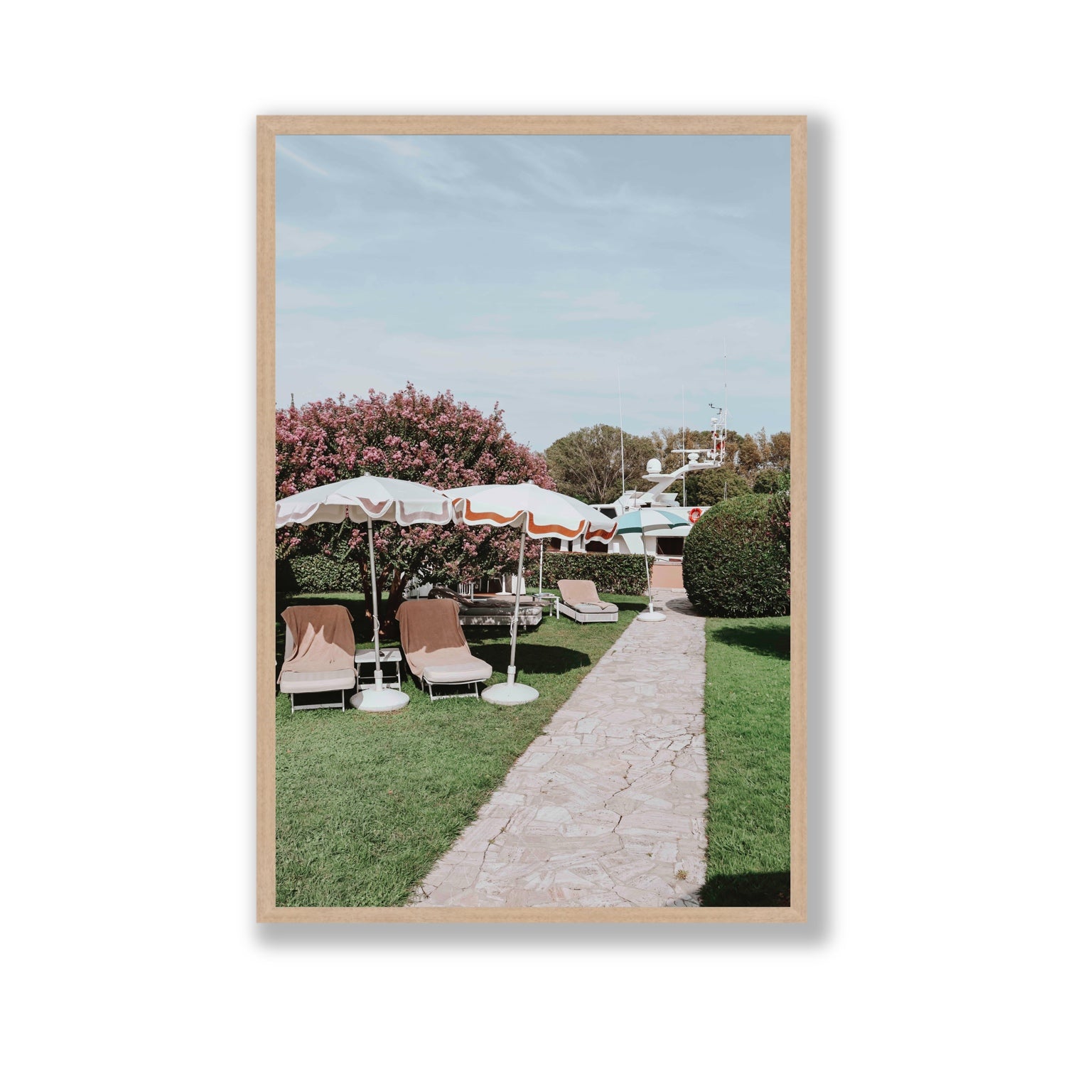 A Bellini Awaits Venice Italian wall art Gallery full-bleed fine art print in natural oak frame