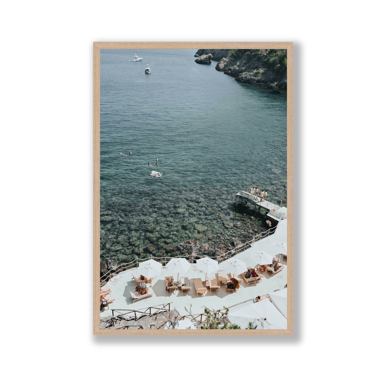 Until The Sun Goes Down Tuscany Italian decor wall art Gallery full-bleed fine art print in natural oak frame