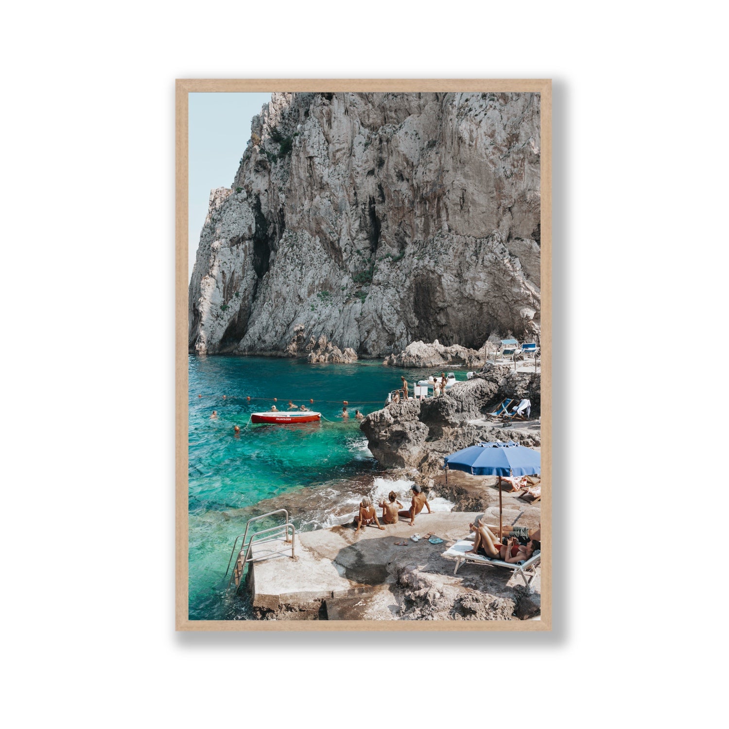 Tranquility fine art print, Capri, Italy, Gallery, Natural Oak Frame · Full Bleed, Fine Art Print