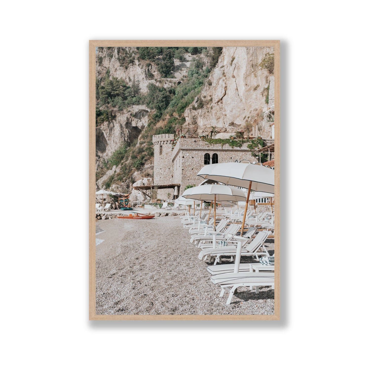 La Villeggiatura fine art print, Amalfi, Italy, luxury escapes artwork, Gallery, Natural Oak Frame · Full Bleed, Fine Art Print