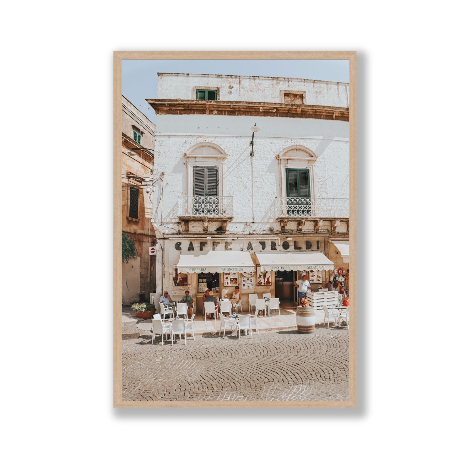 L'Ora di Pranzo Puglia L’Ora di Pranzo Italian art print Gallery full-bleed fine art print in natural oak frame