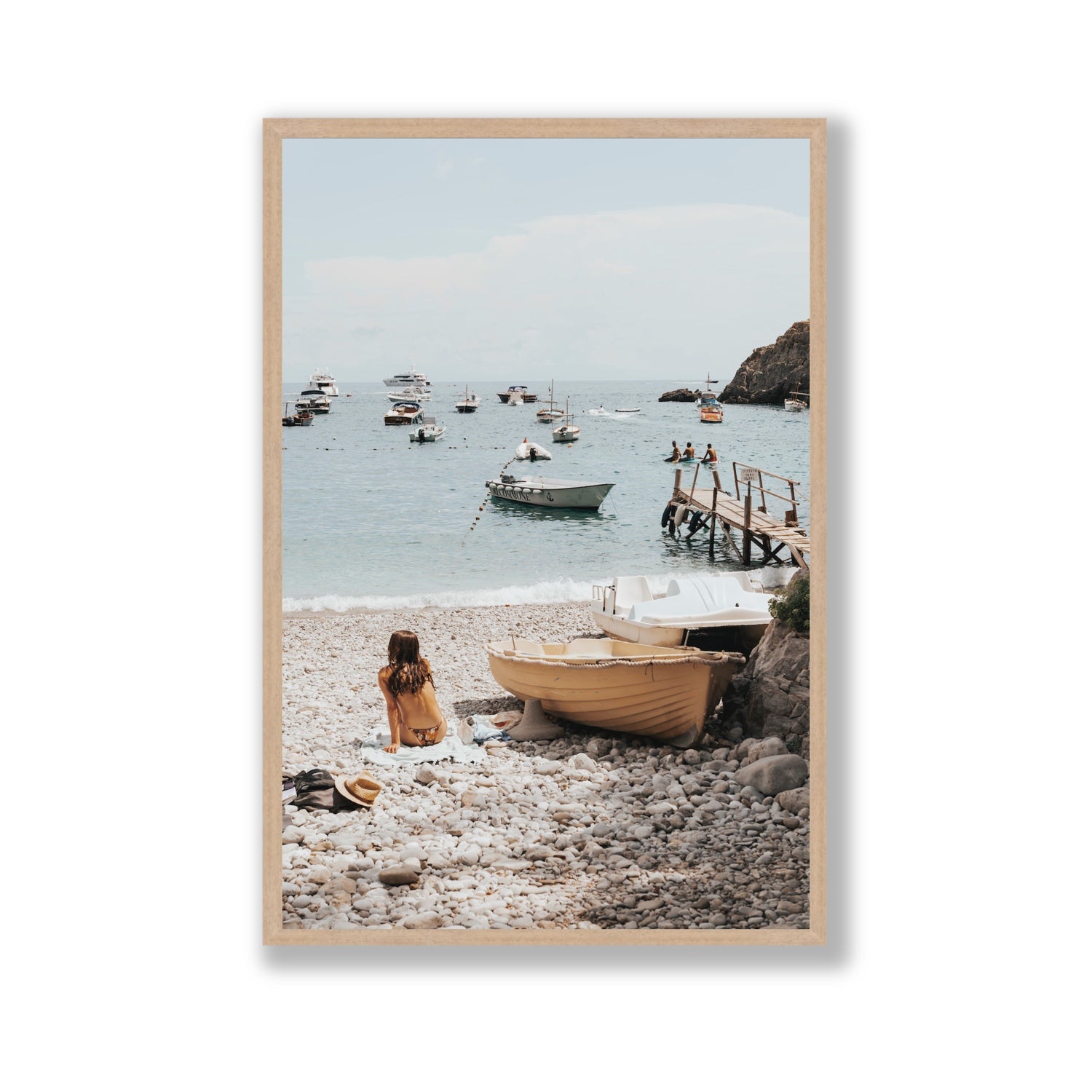 Solo Sojourn Nerano wall art Gallery full-bleed fine art print in natural oak frame